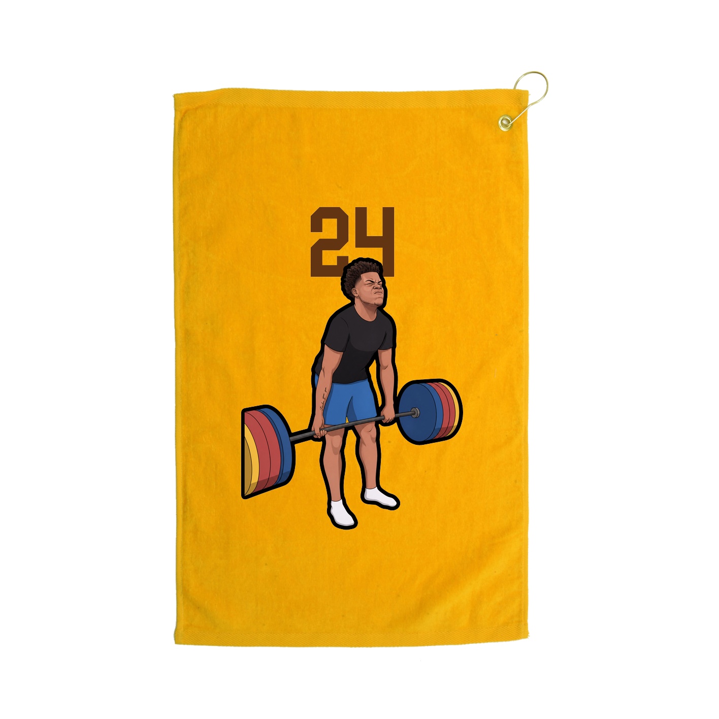 Golf Towel — Number Top in Gold