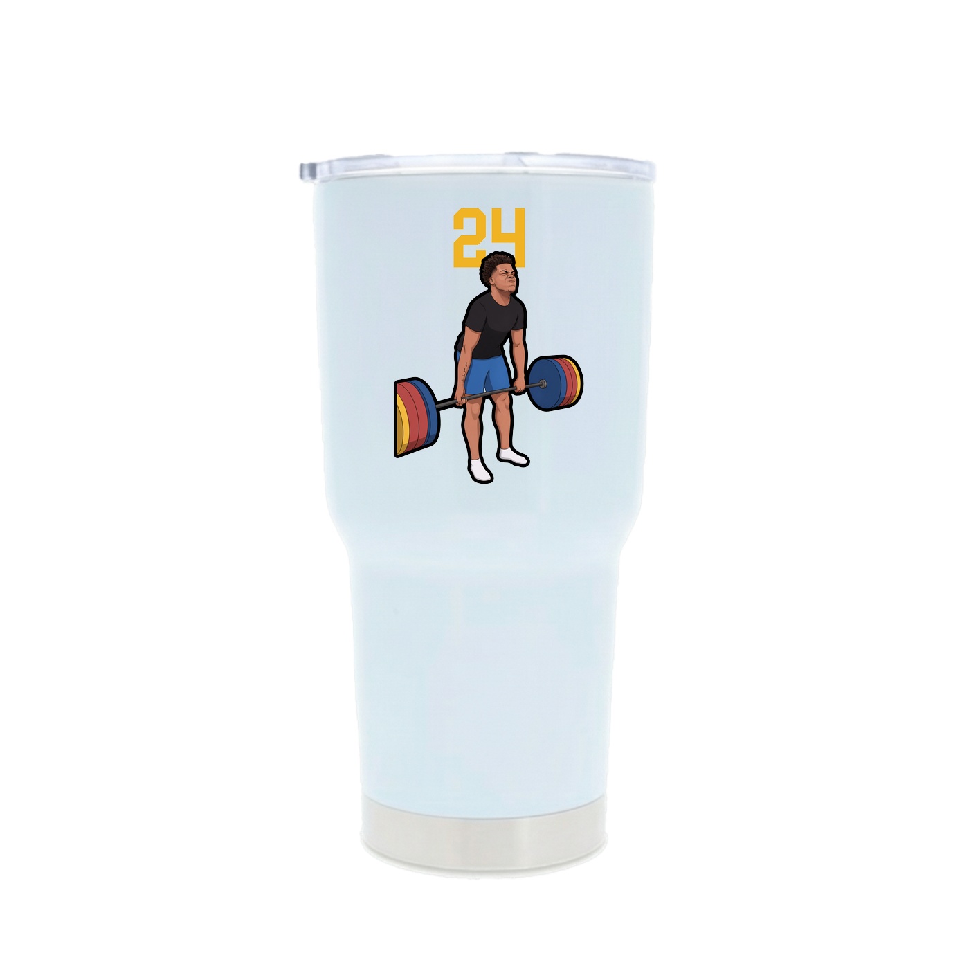 30oz Stainless Steel Tumbler — Number Top in White