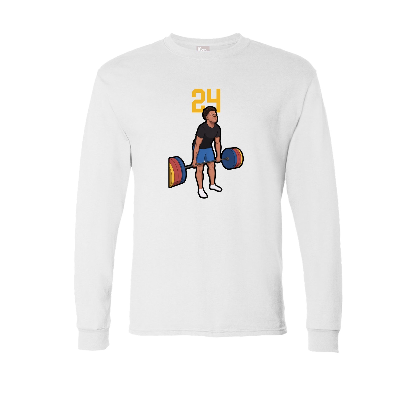 Long Sleeve Tee — Number Top in White