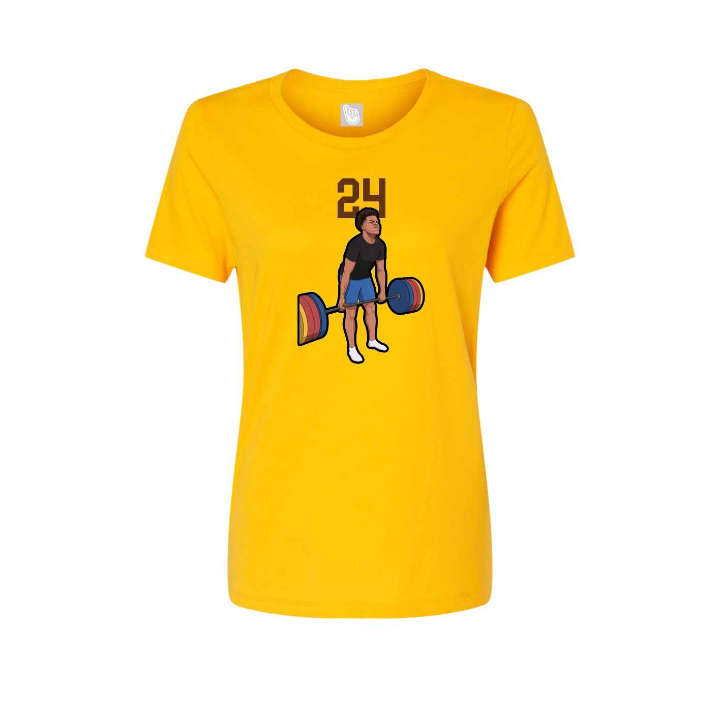 Fitted Women's Tee — Number Top in Gold