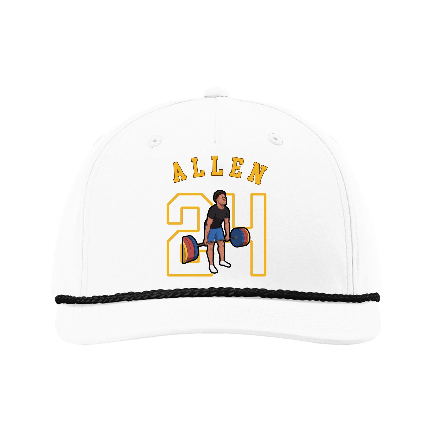 Five-Panel Classic Rope Cap — Shirsey Arch in White