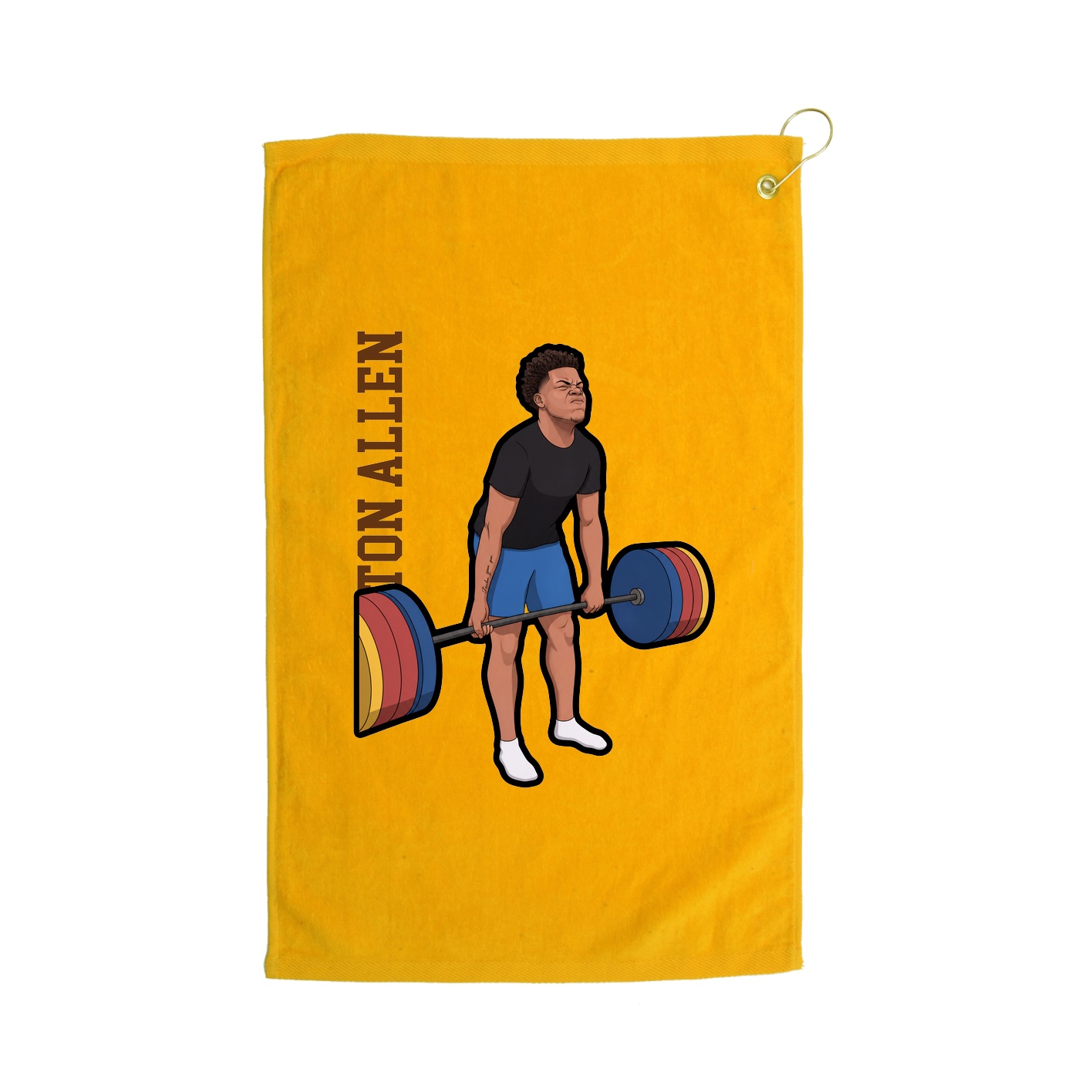 Golf Towel — Name Vertical in Gold