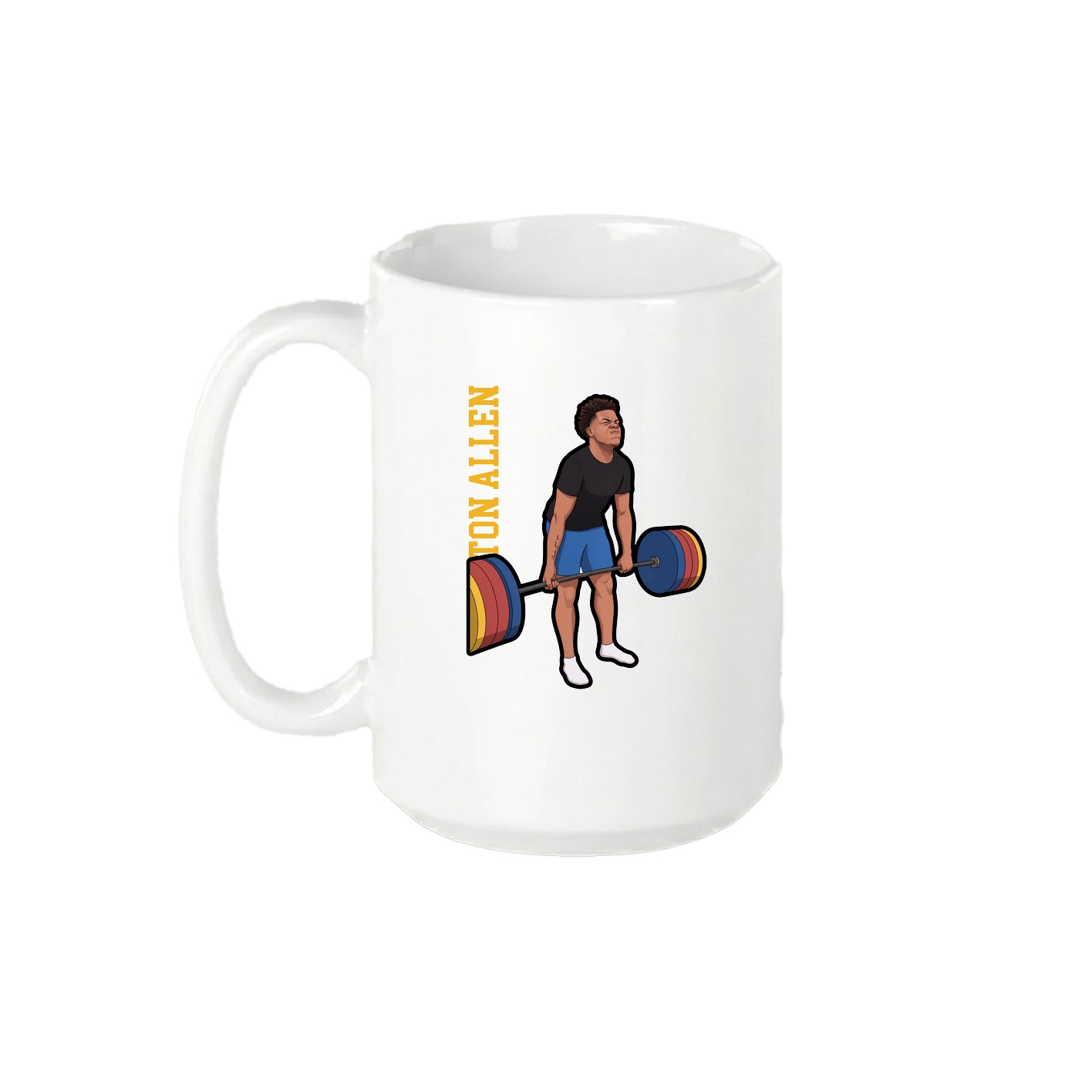 15oz Coffee Mug — Name Vertical in White