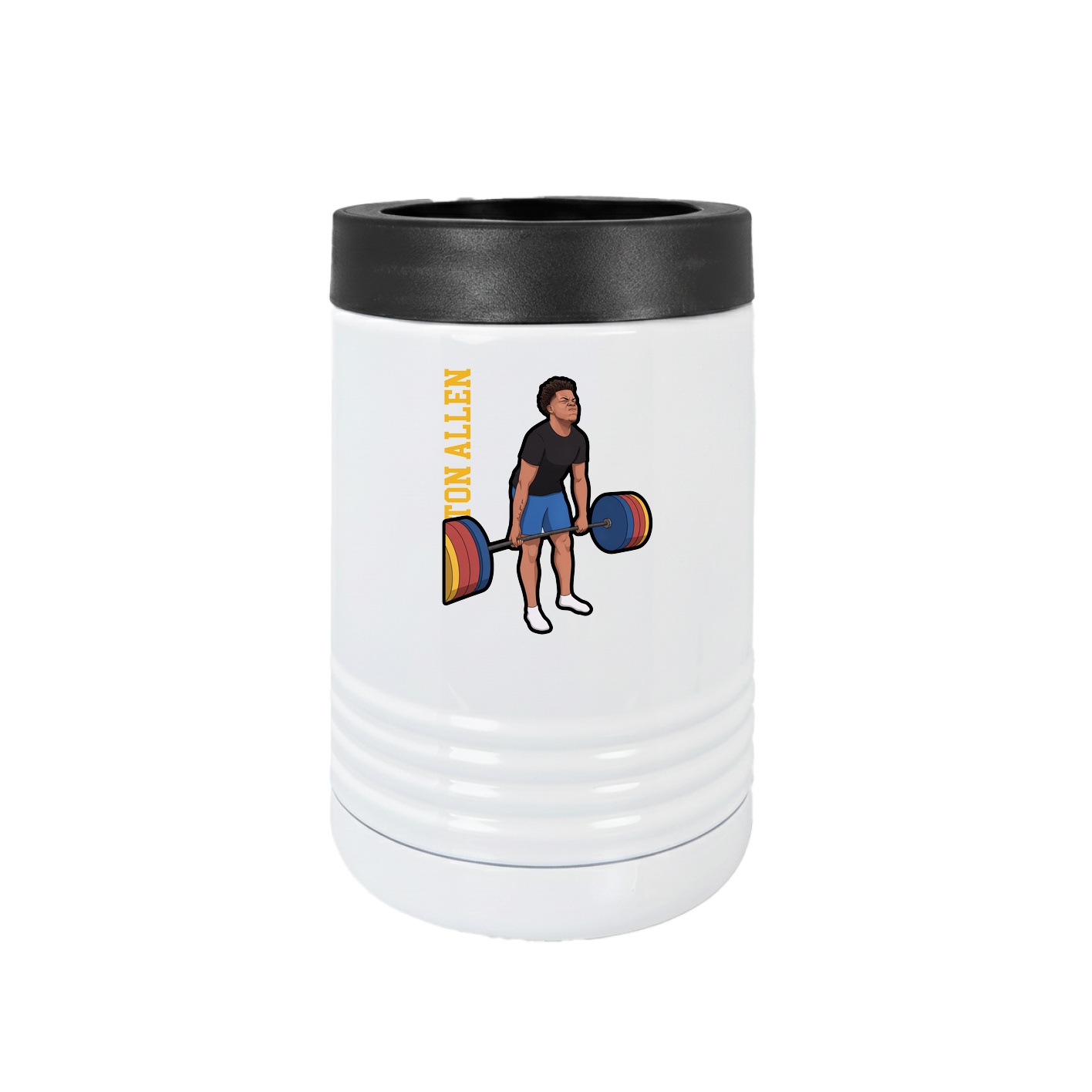 Beverage Holder — Name Vertical in White