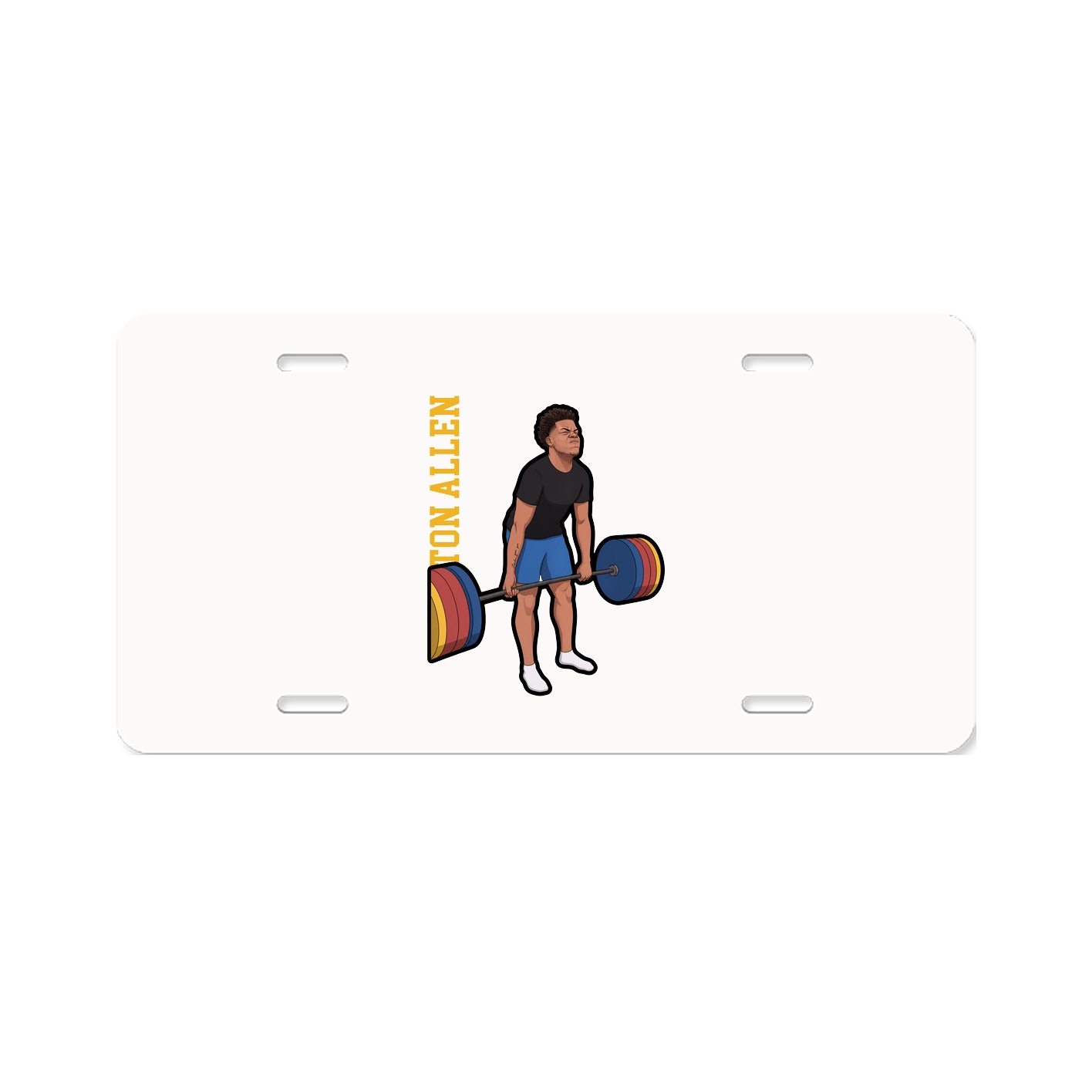 License Plate — Name Vertical in Classic