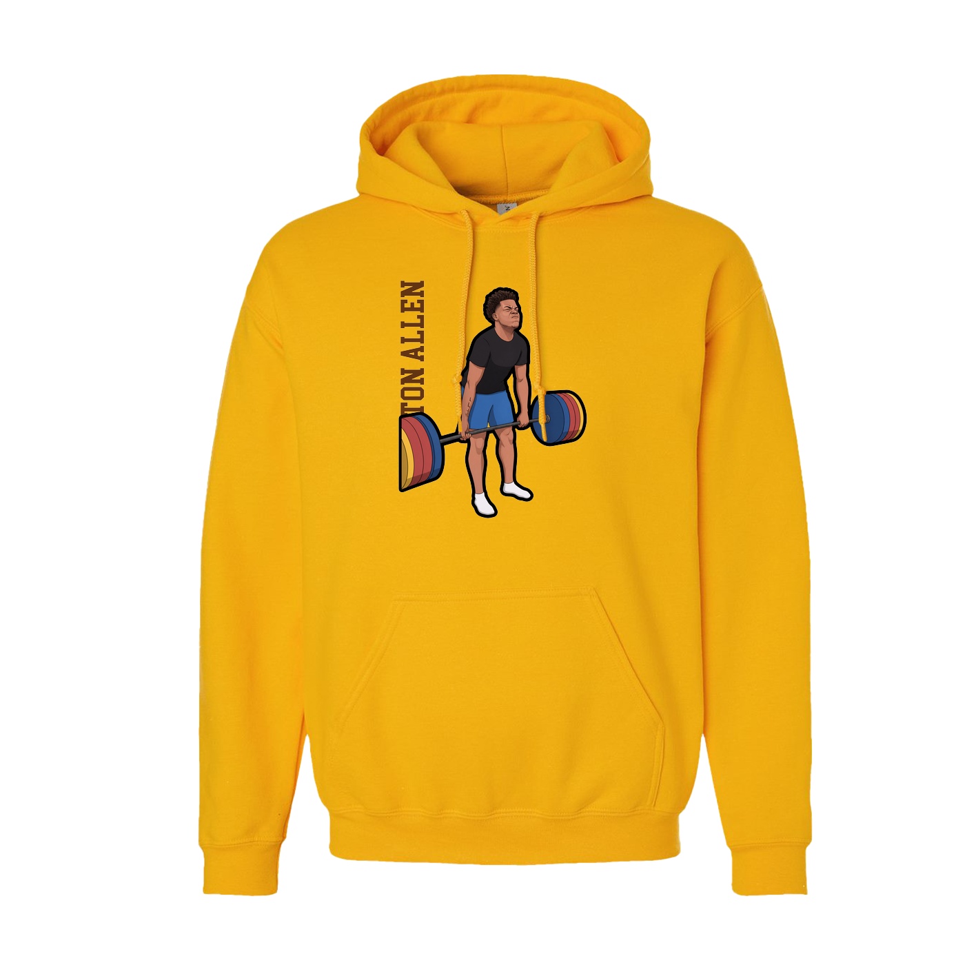 Hoodie — Name Vertical in Gold