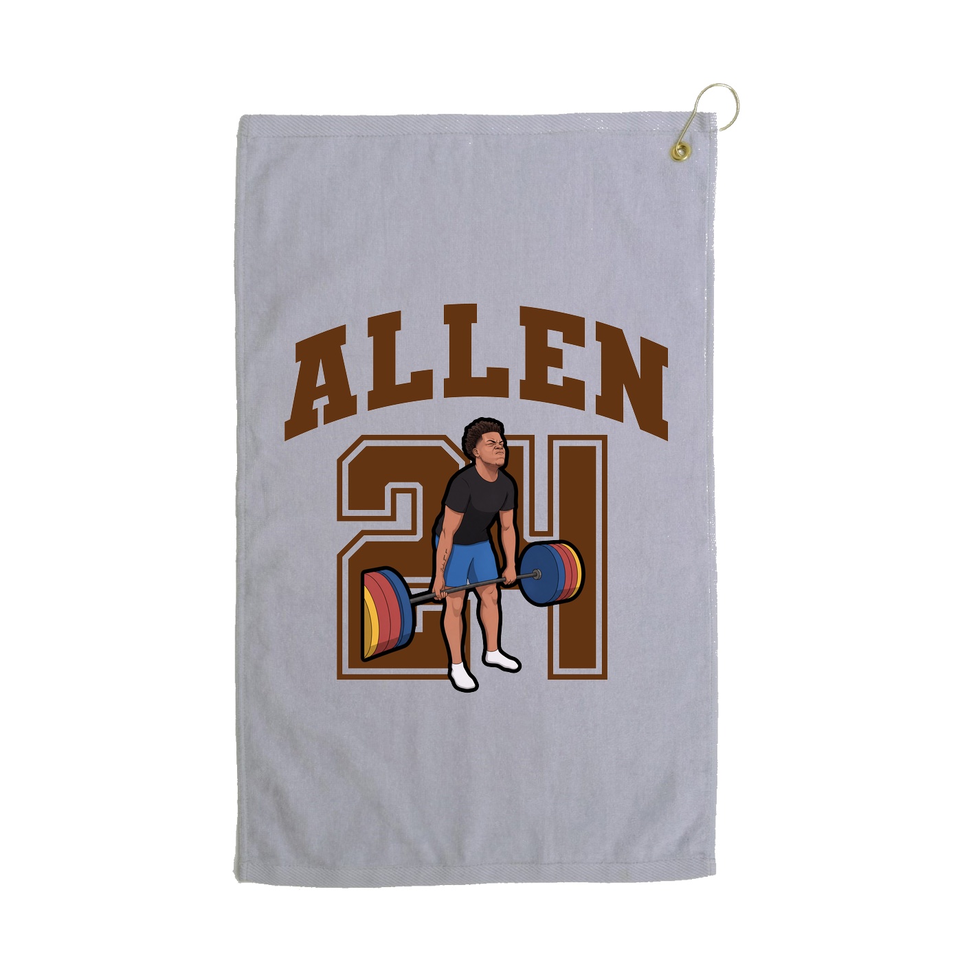 Golf Towel — Number in Grey