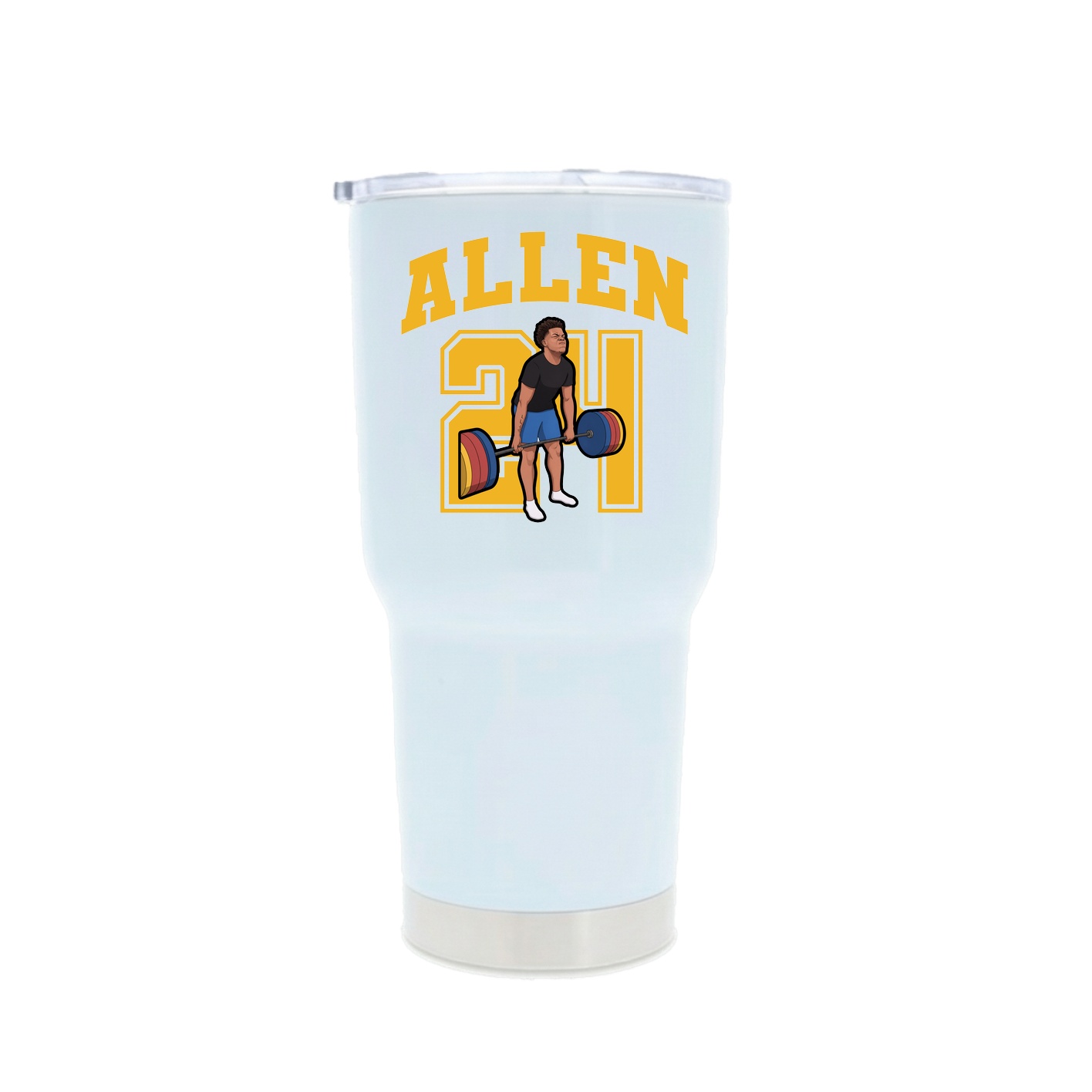 30oz Stainless Steel Tumbler — Number in White