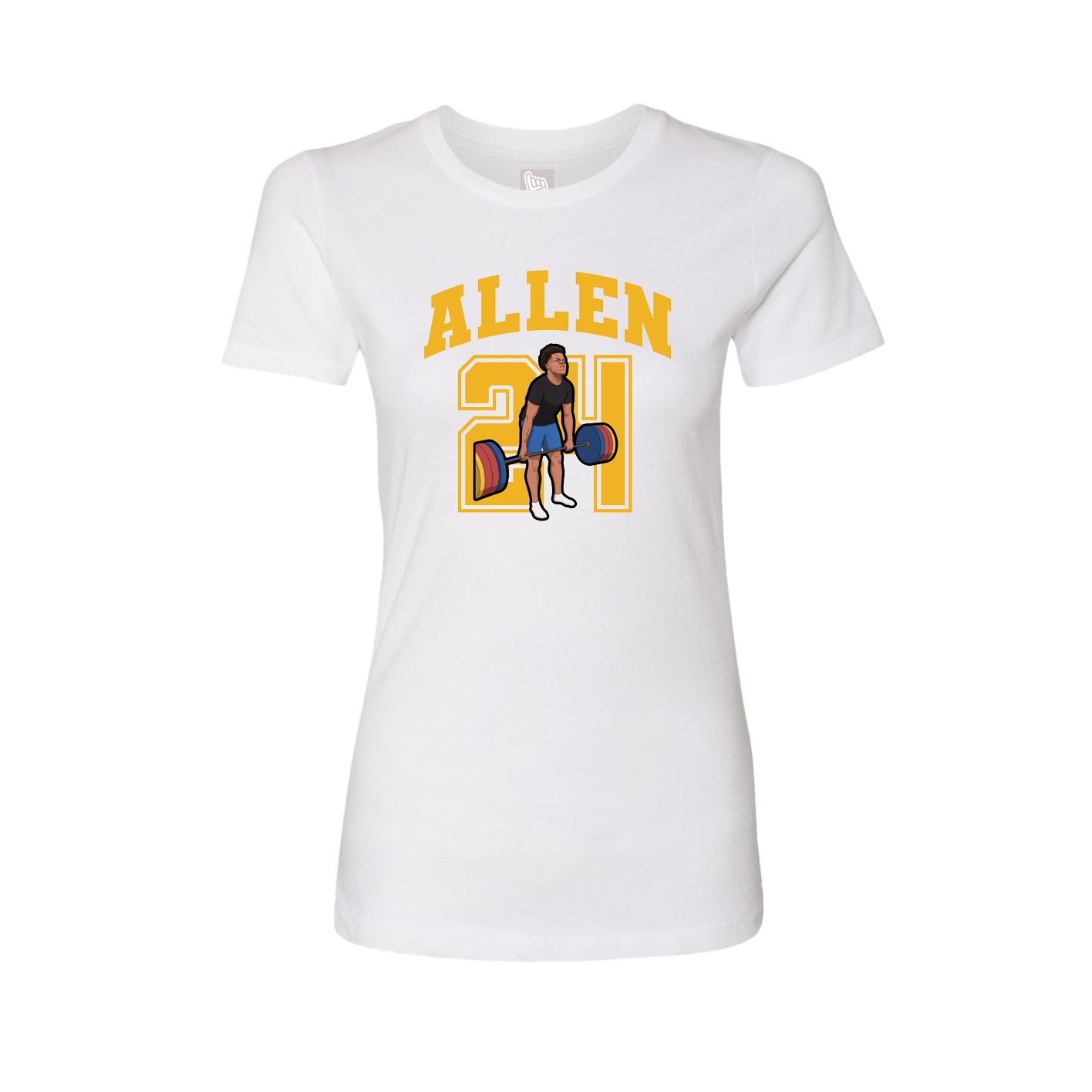 Fitted Women's Tee — Number in White