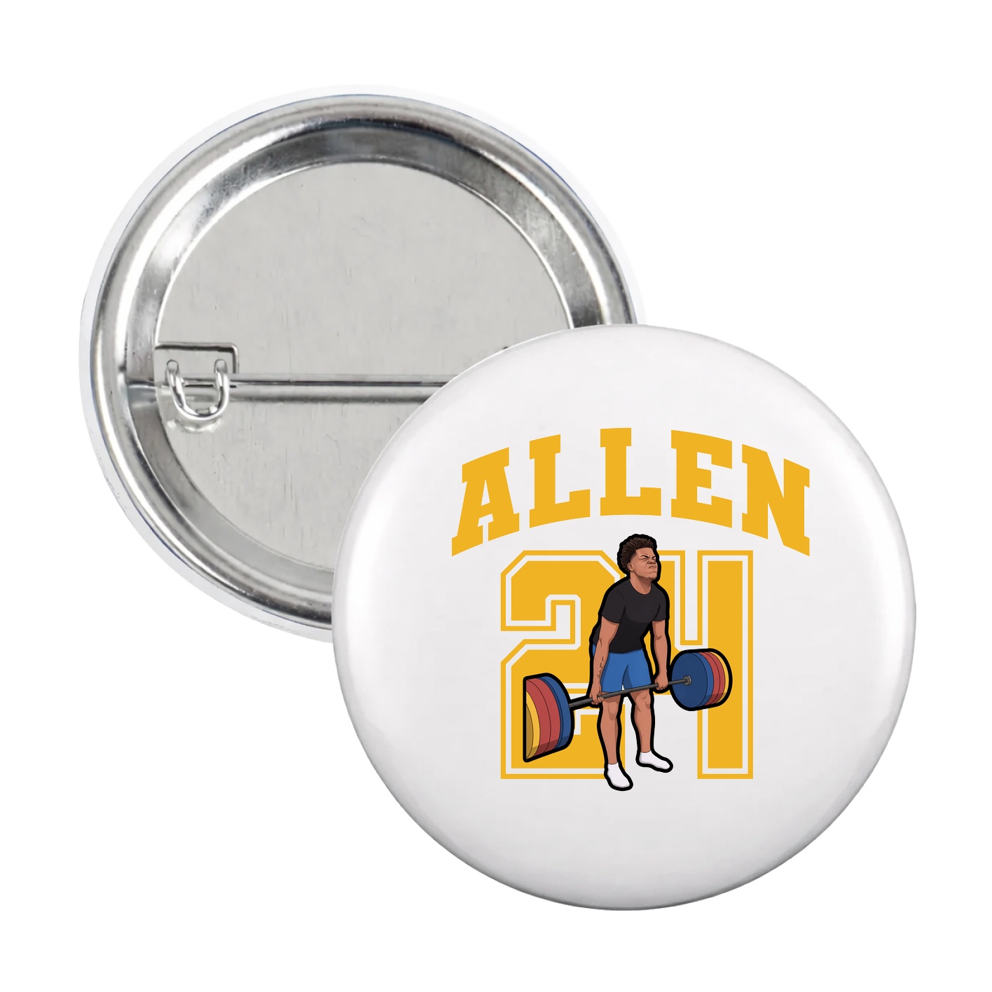 Game Day Button — Number in White