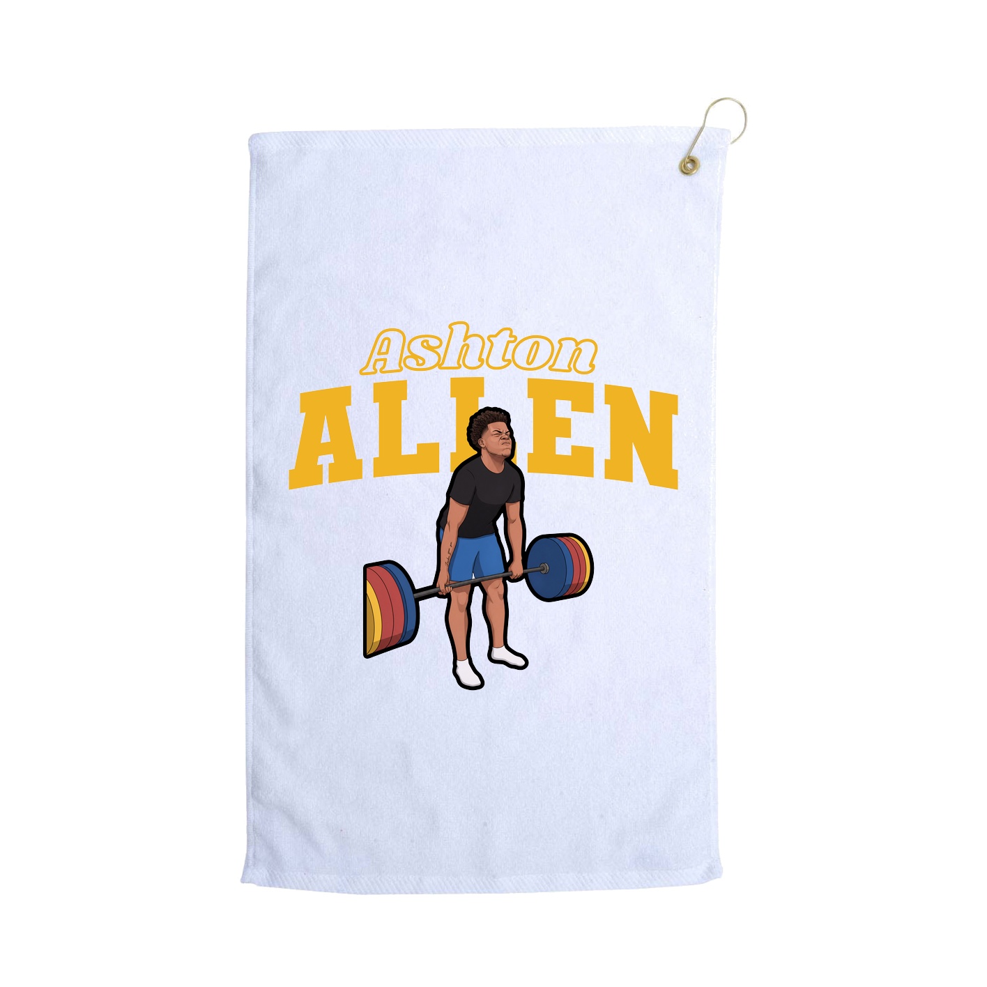 Golf Towel — Name Arch in White