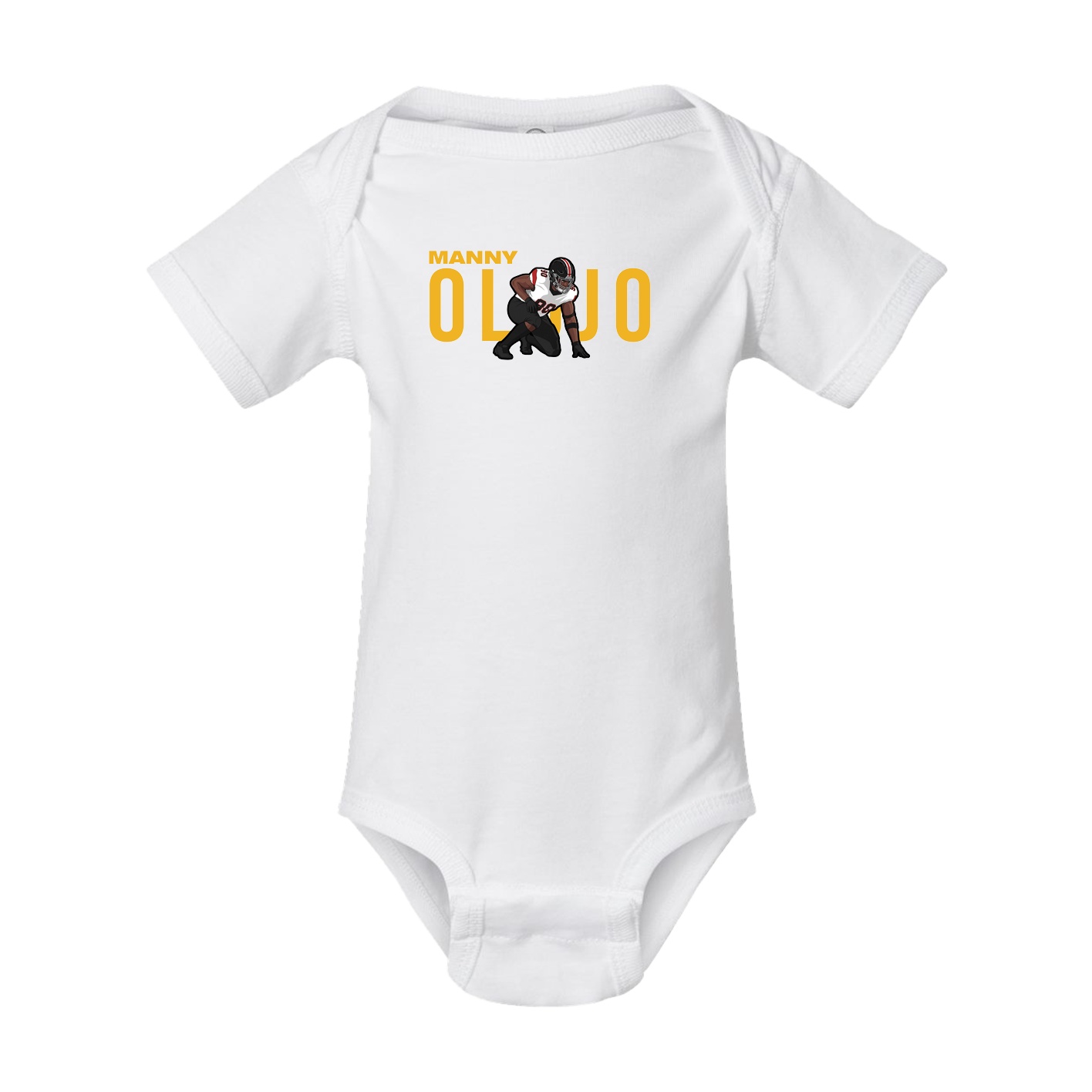 Baby Onesie — Player Name in White