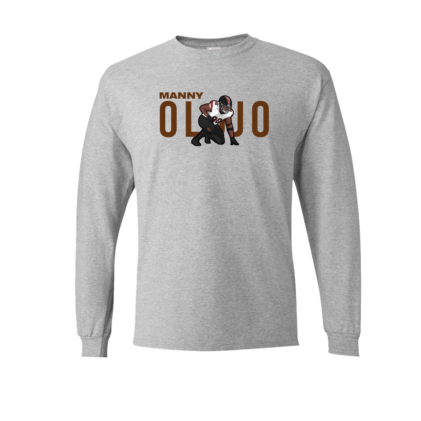 Long Sleeve Tee — Player Name in Grey
