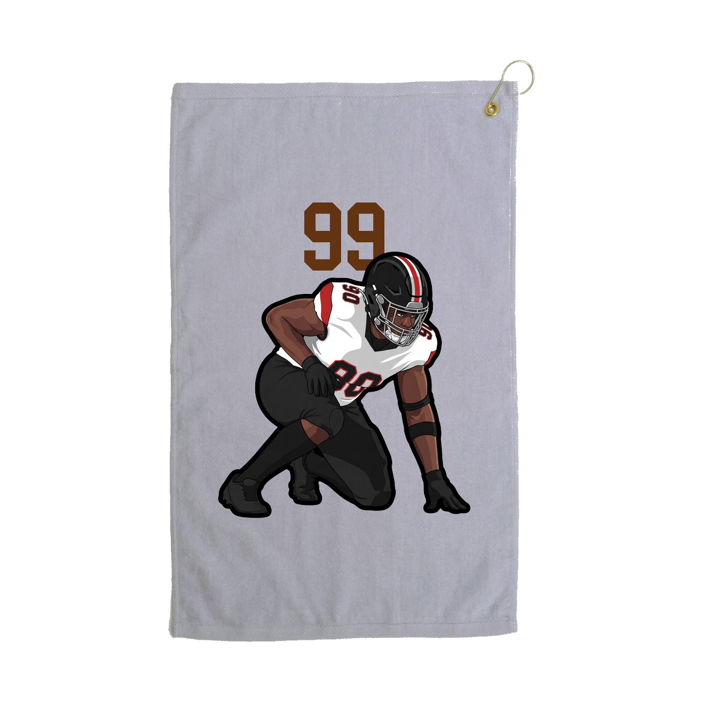 Golf Towel — Number Top in Grey