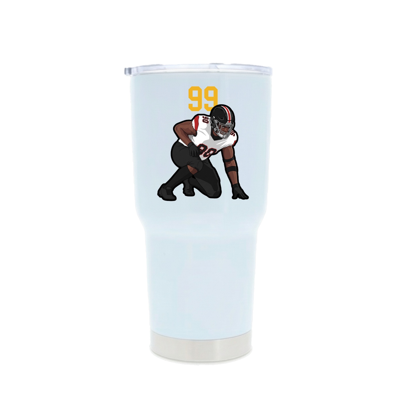 30oz Stainless Steel Tumbler — Number Top in White