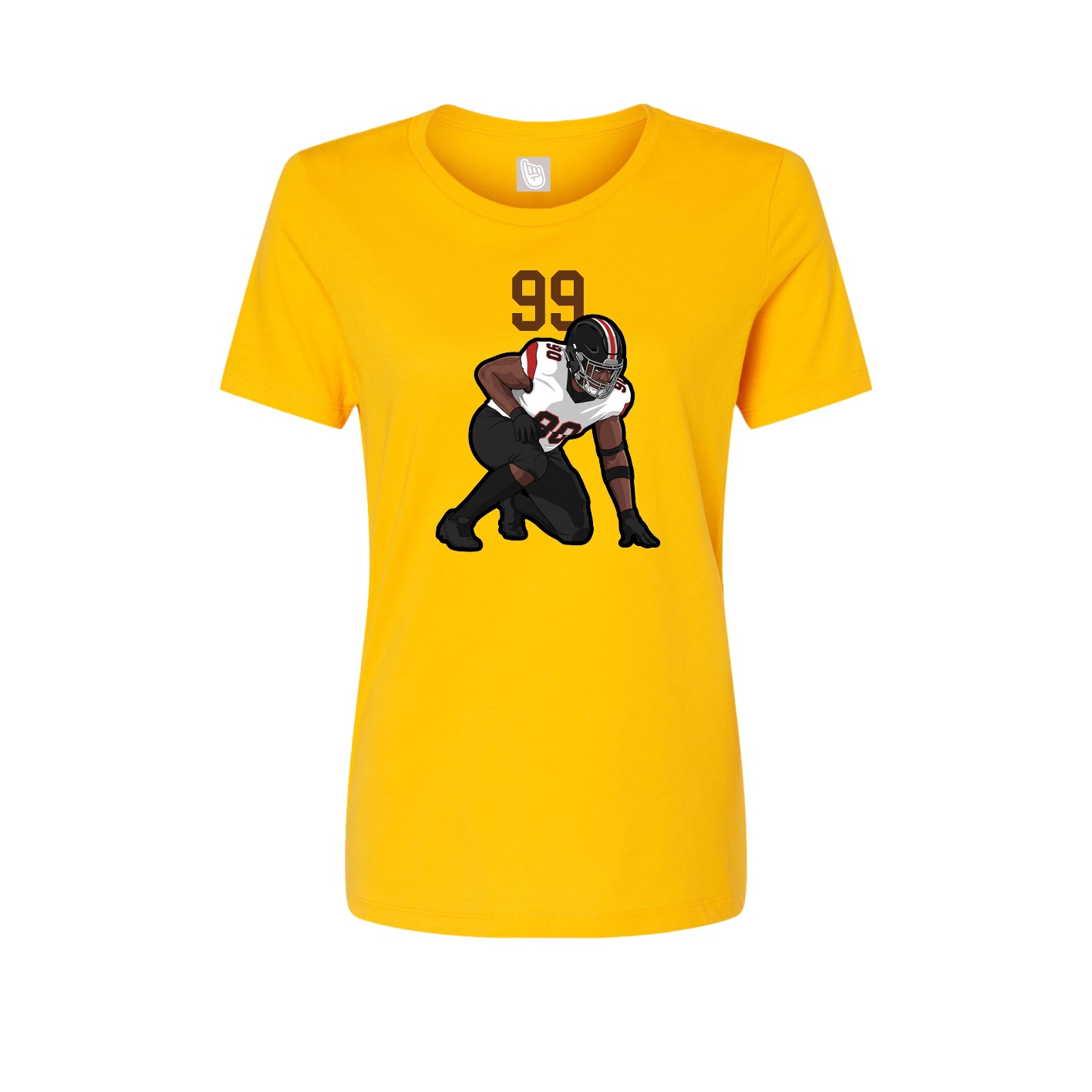 Fitted Women's Tee — Number Top in Gold