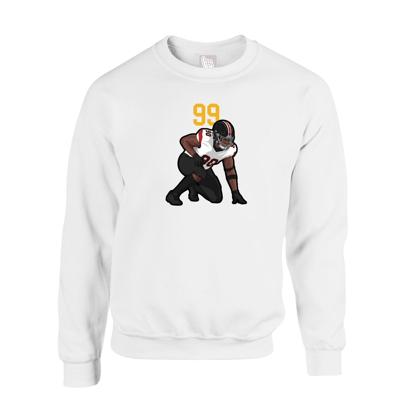 Fleece Crew — Number Top in White