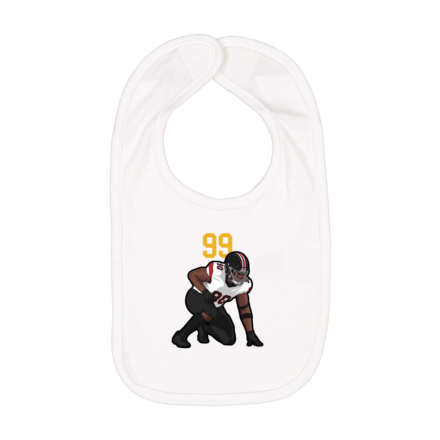 Infant Bib — Number Top in White