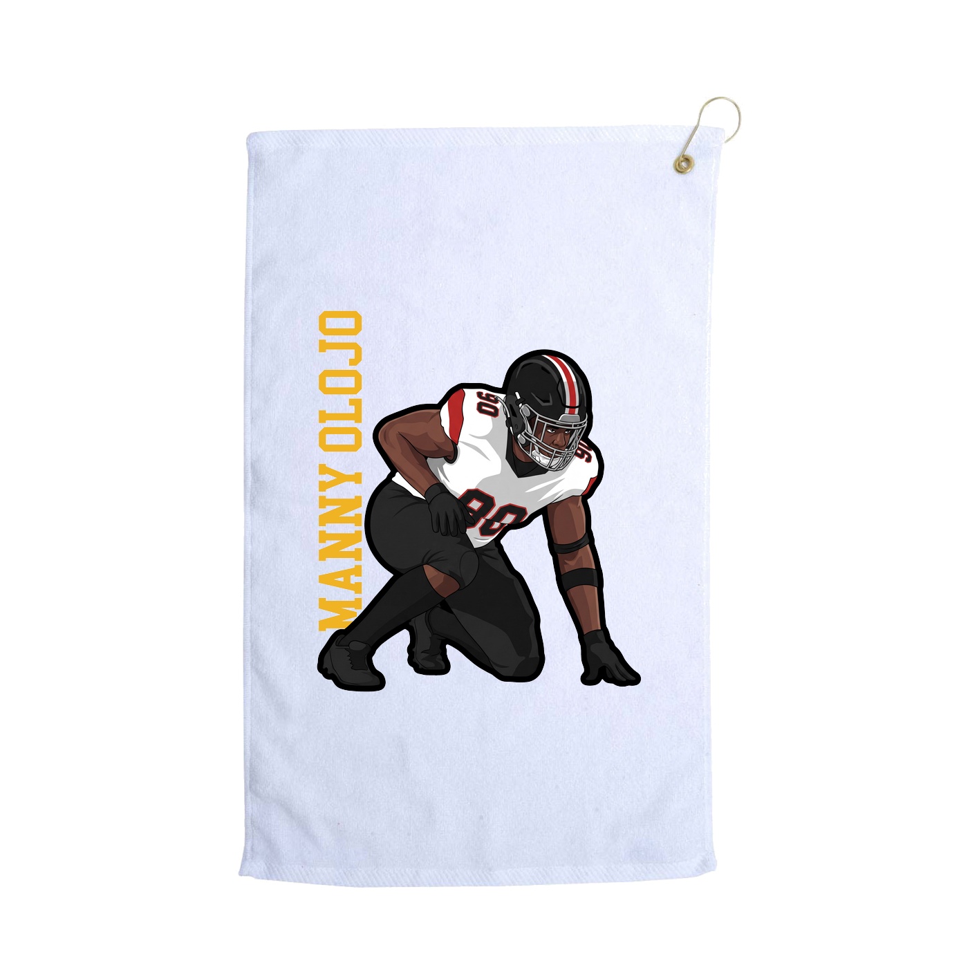 Golf Towel — Name Vertical in White