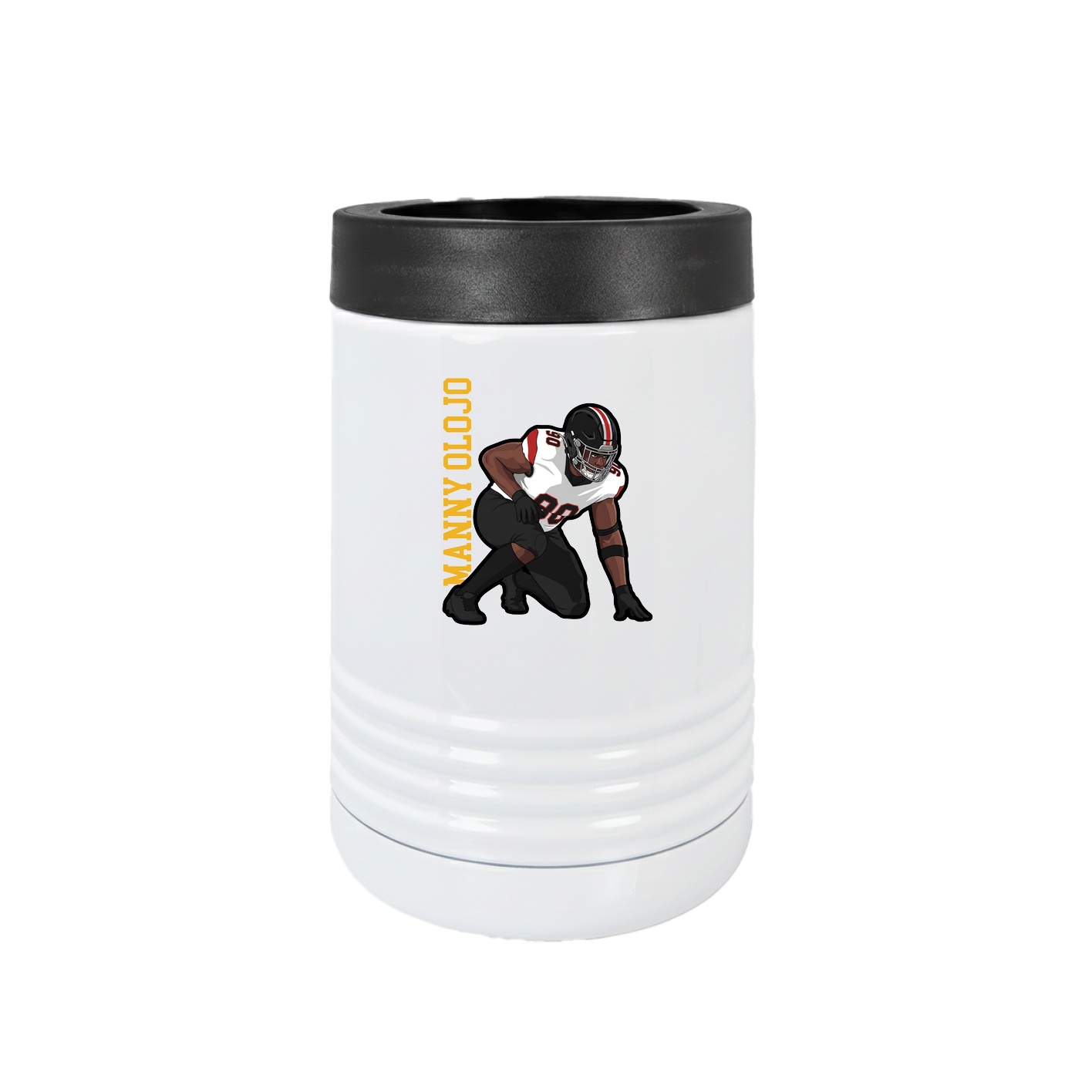 Beverage Holder — Name Vertical in White