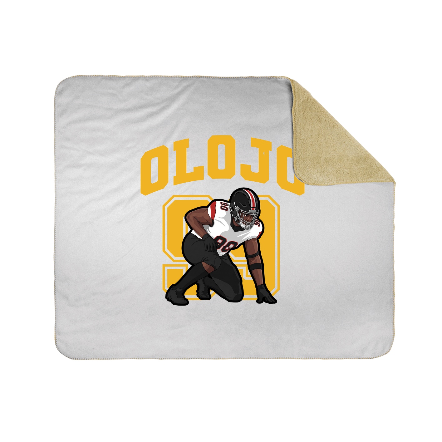 Throw Blanket — Number in White