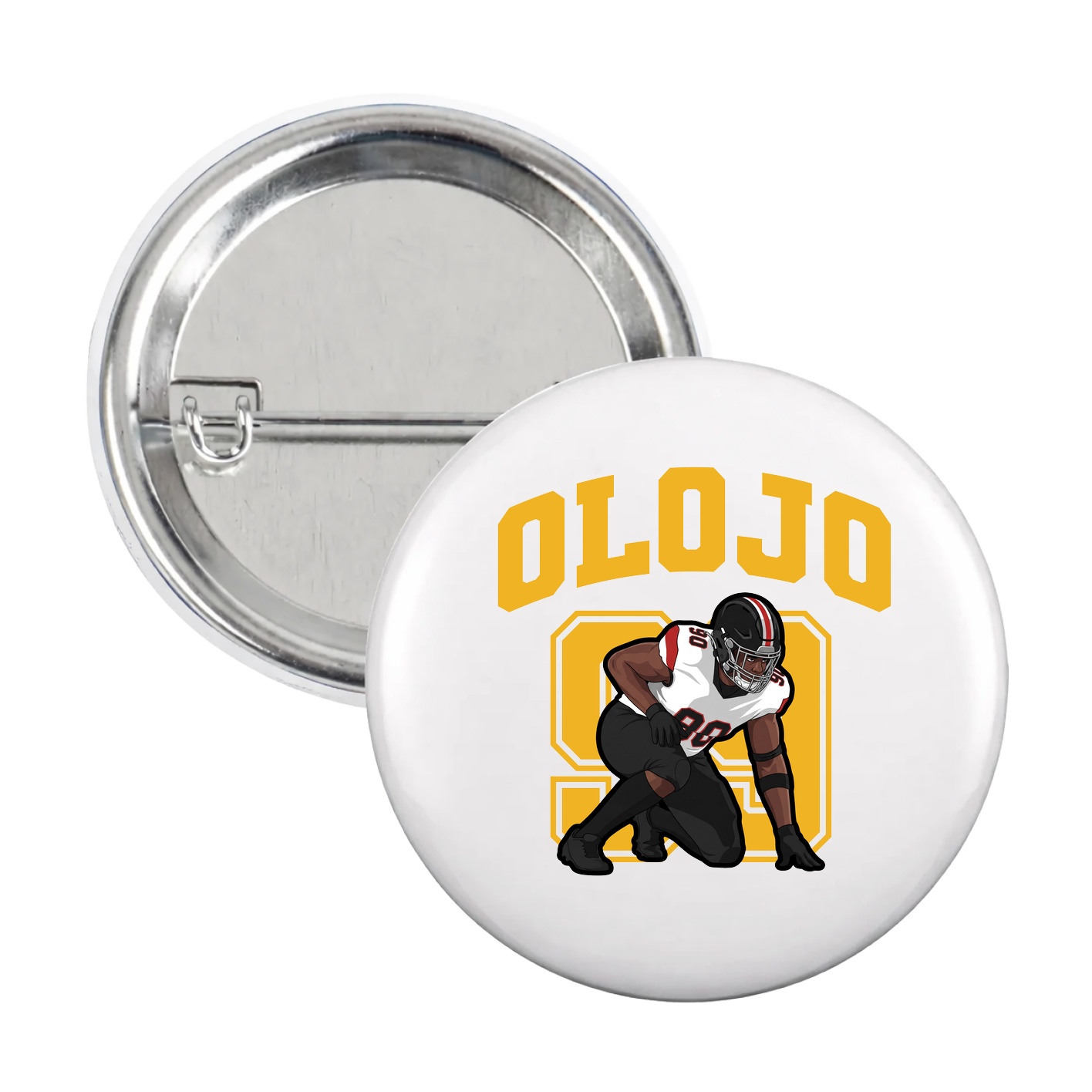 Game Day Button — Number in White