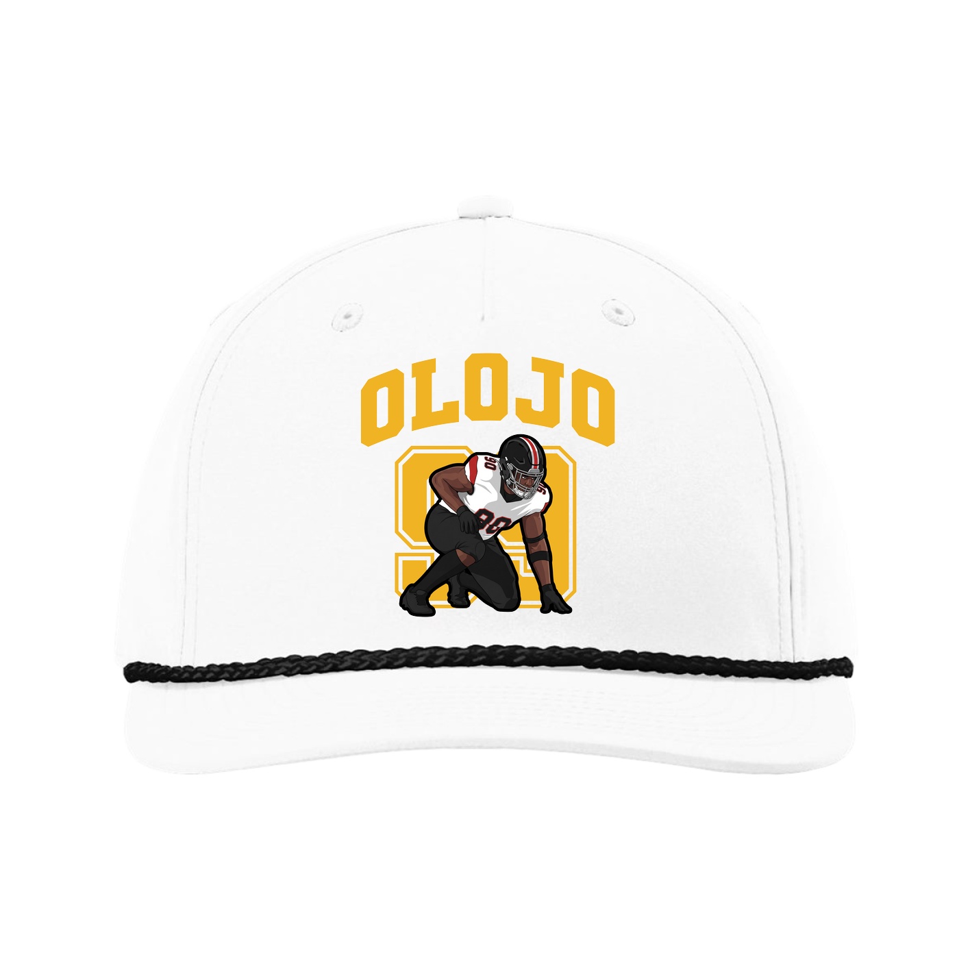 Five-Panel Classic Rope Cap — Number in White