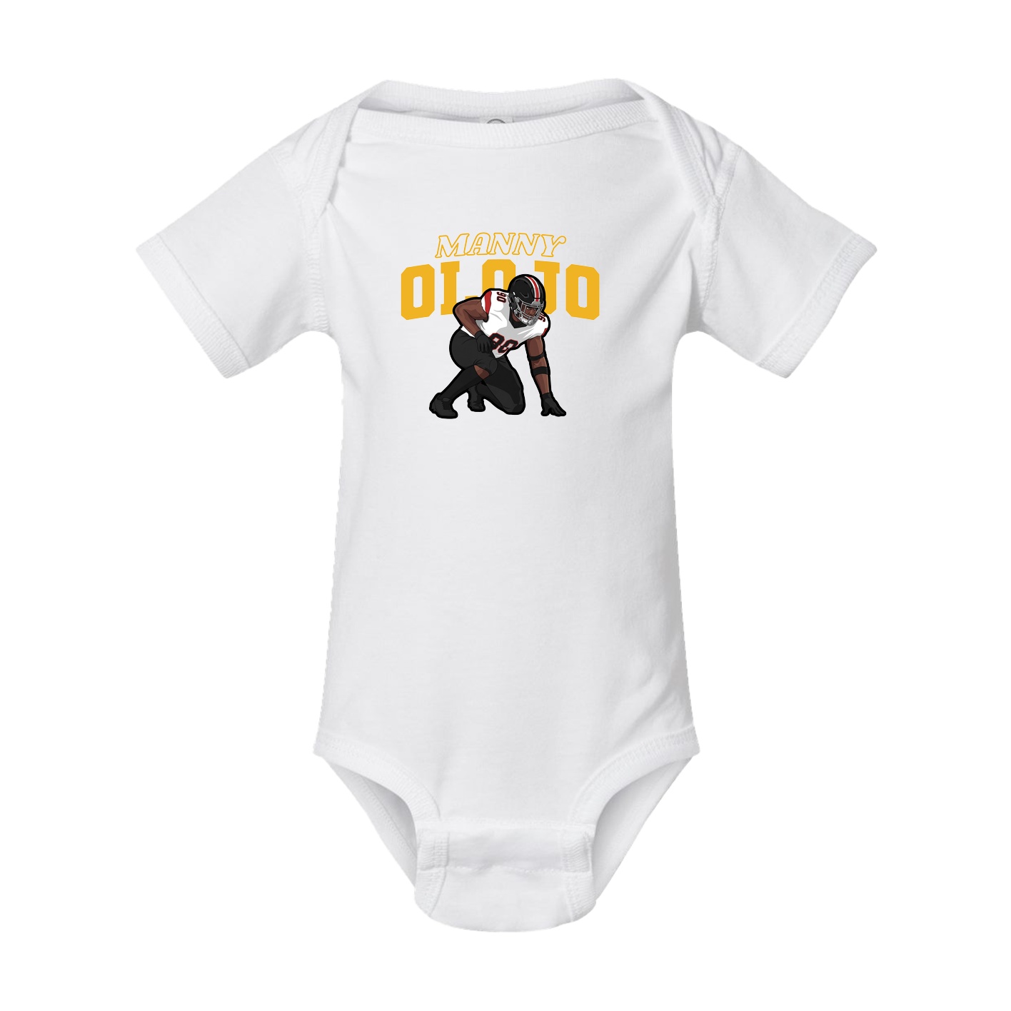 Baby Onesie — Name Arch in White