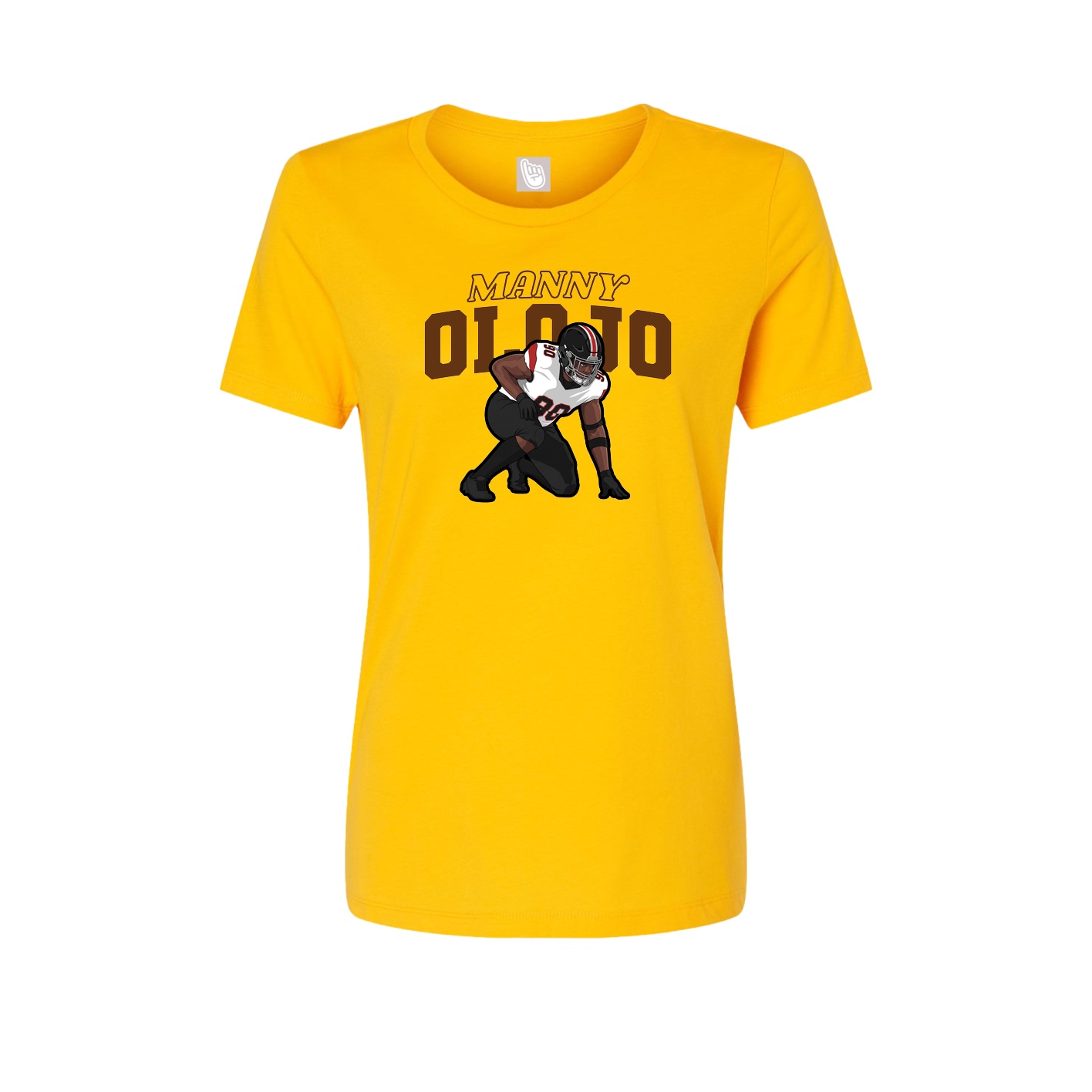 Fitted Women's Tee — Name Arch in Gold