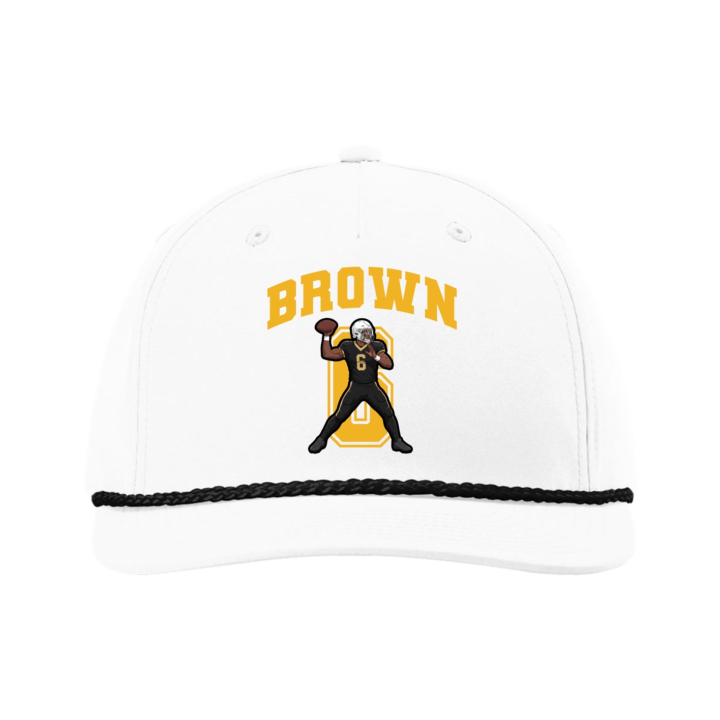 Five-Panel Classic Rope Cap — Number in White