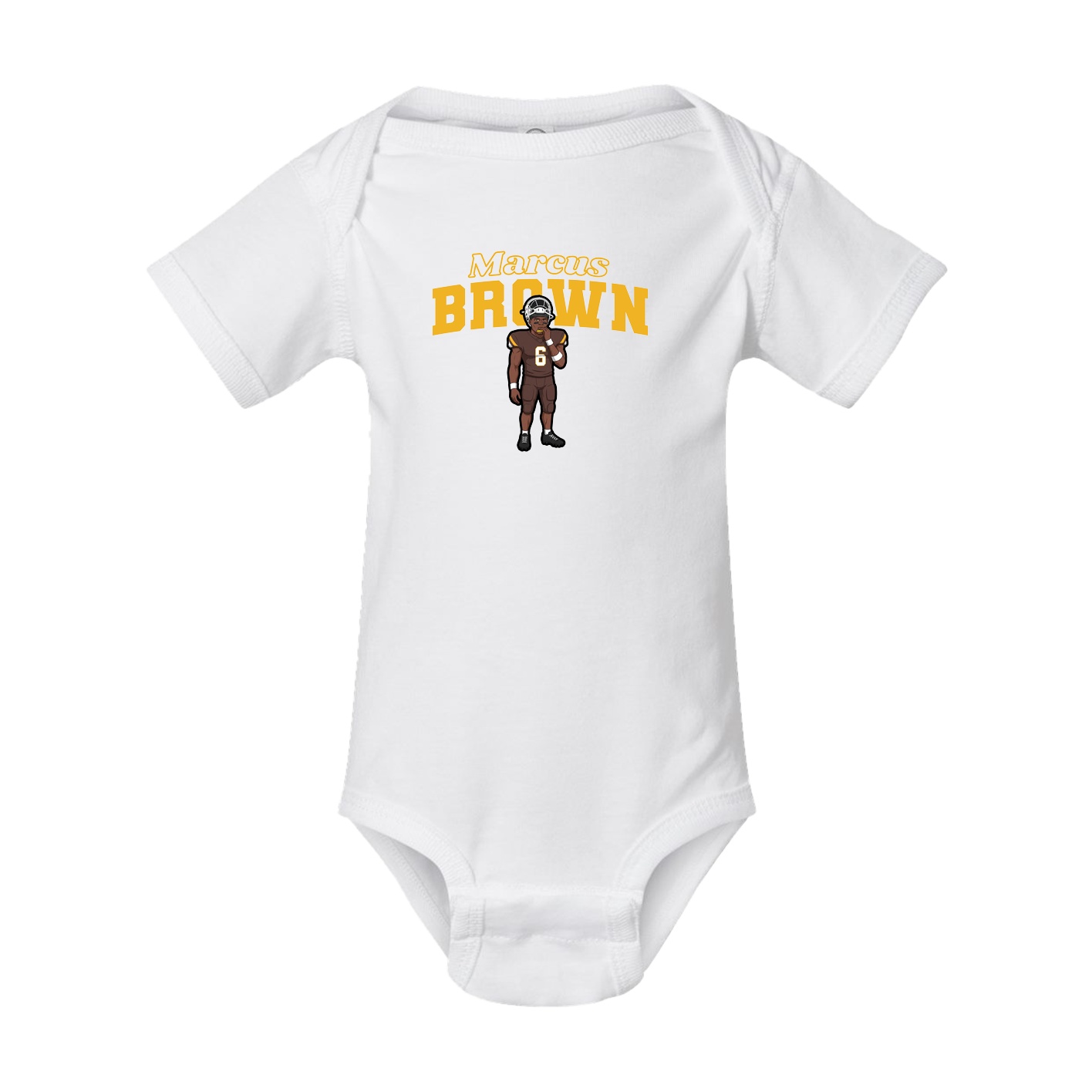 Baby Onesie — Name Arch in White