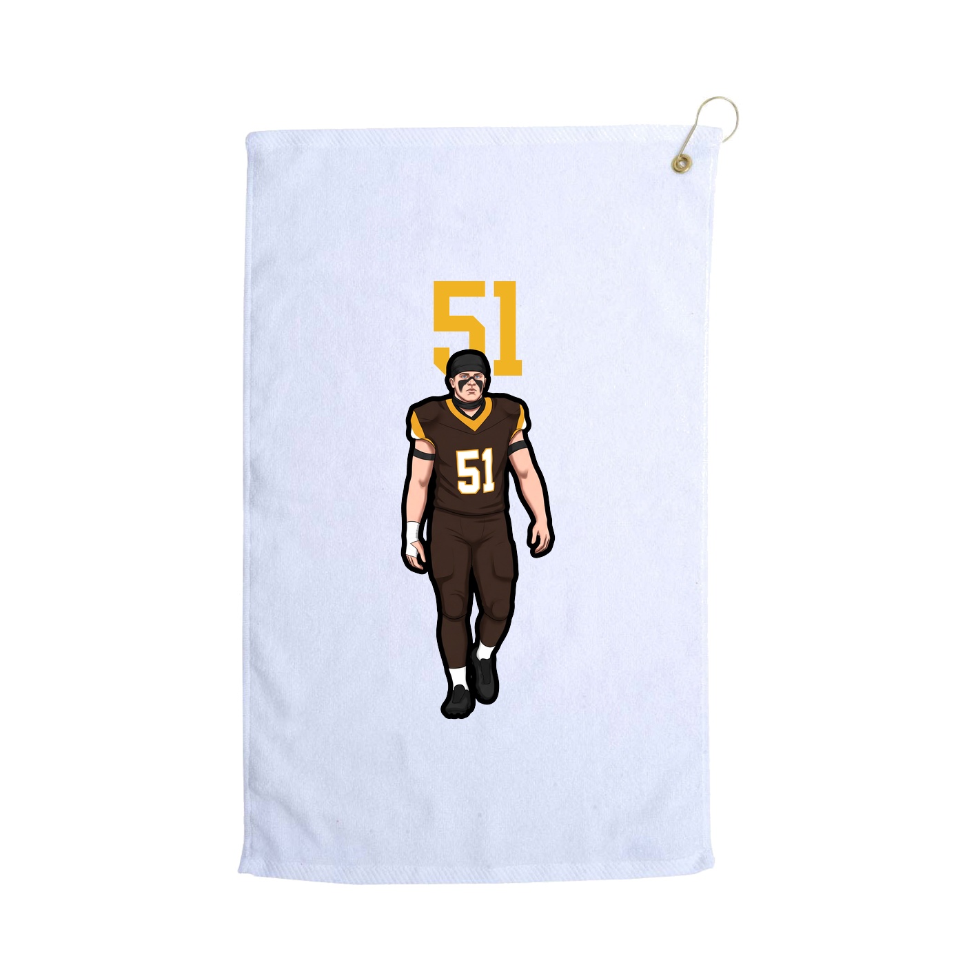 Golf Towel — Number Top in White
