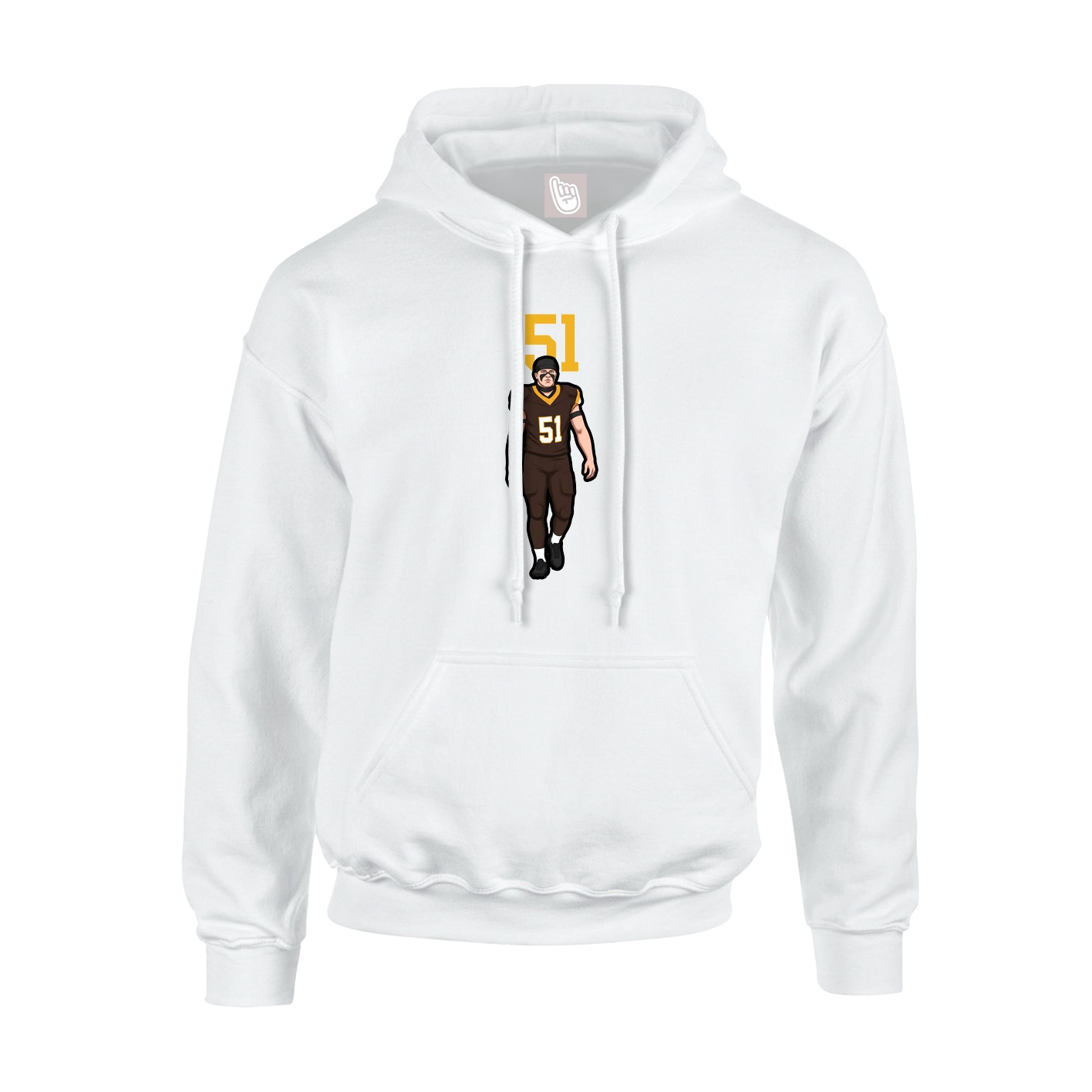 Hoodie — Number Top in White