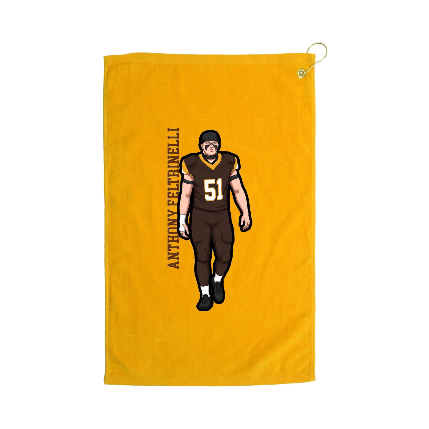 Golf Towel — Name Vertical in Gold