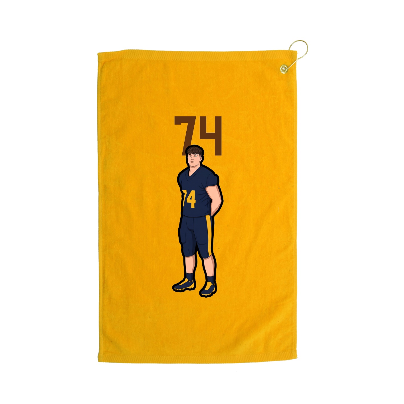 Golf Towel — Number Top in Gold