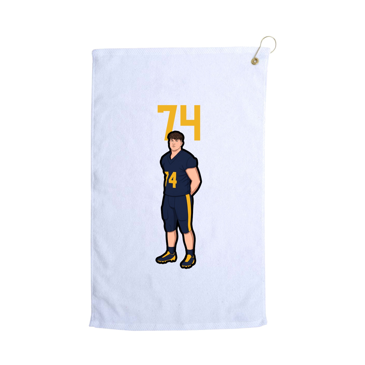 Golf Towel — Number Top in White