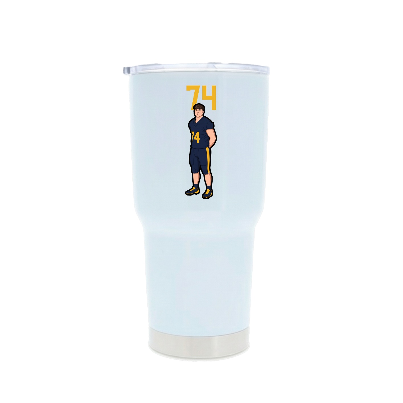 30oz Stainless Steel Tumbler — Number Top in White