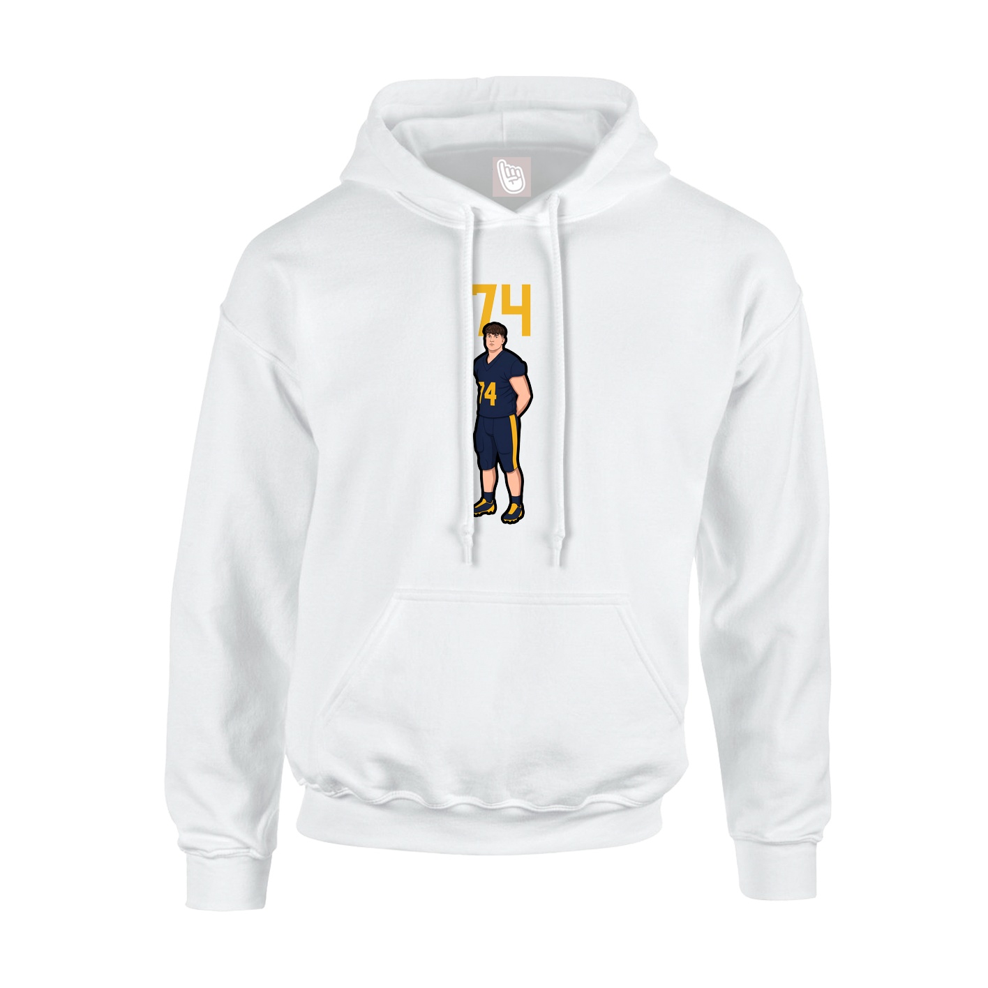 Youth Hoodie — Number Top in White
