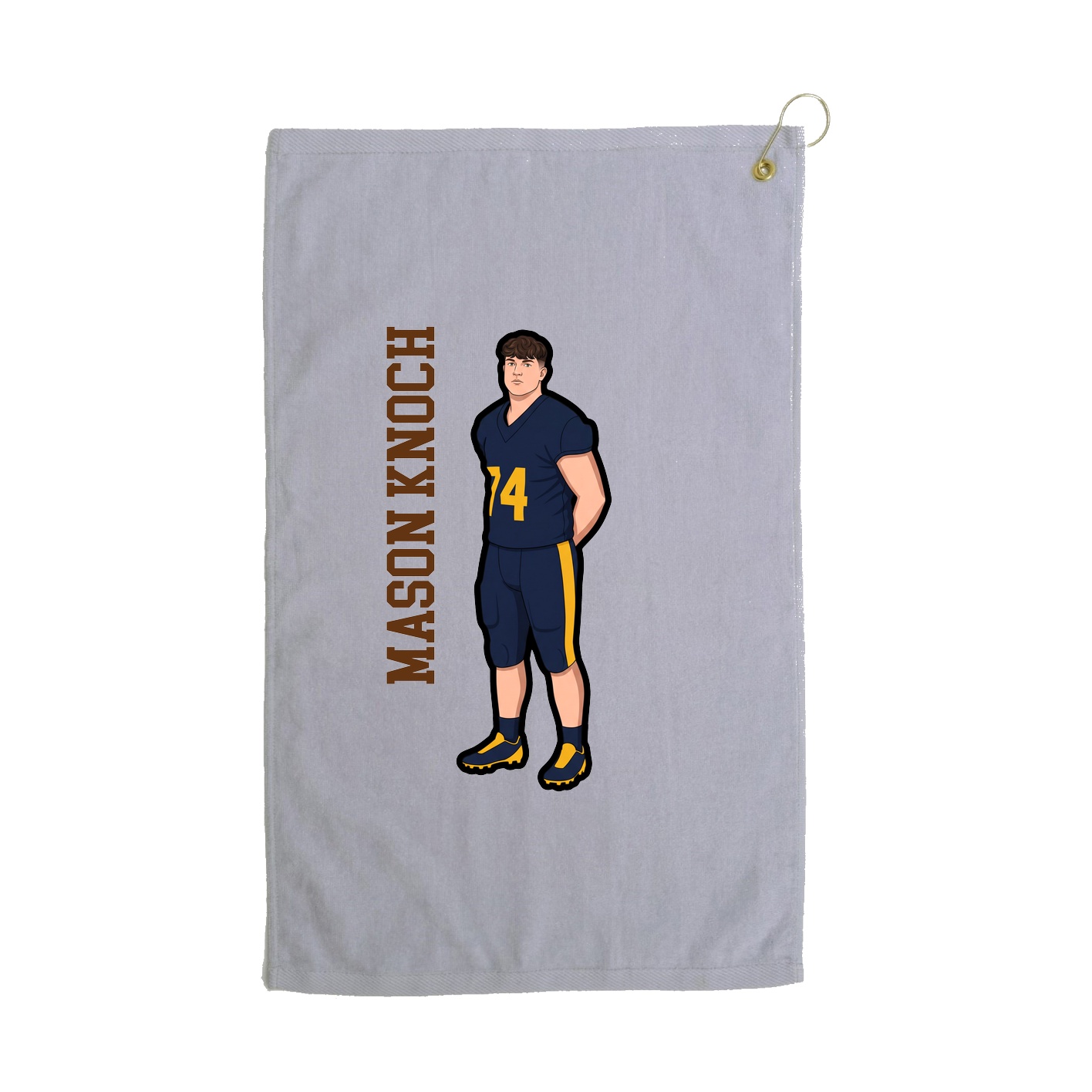 Golf Towel — Name Vertical in Grey