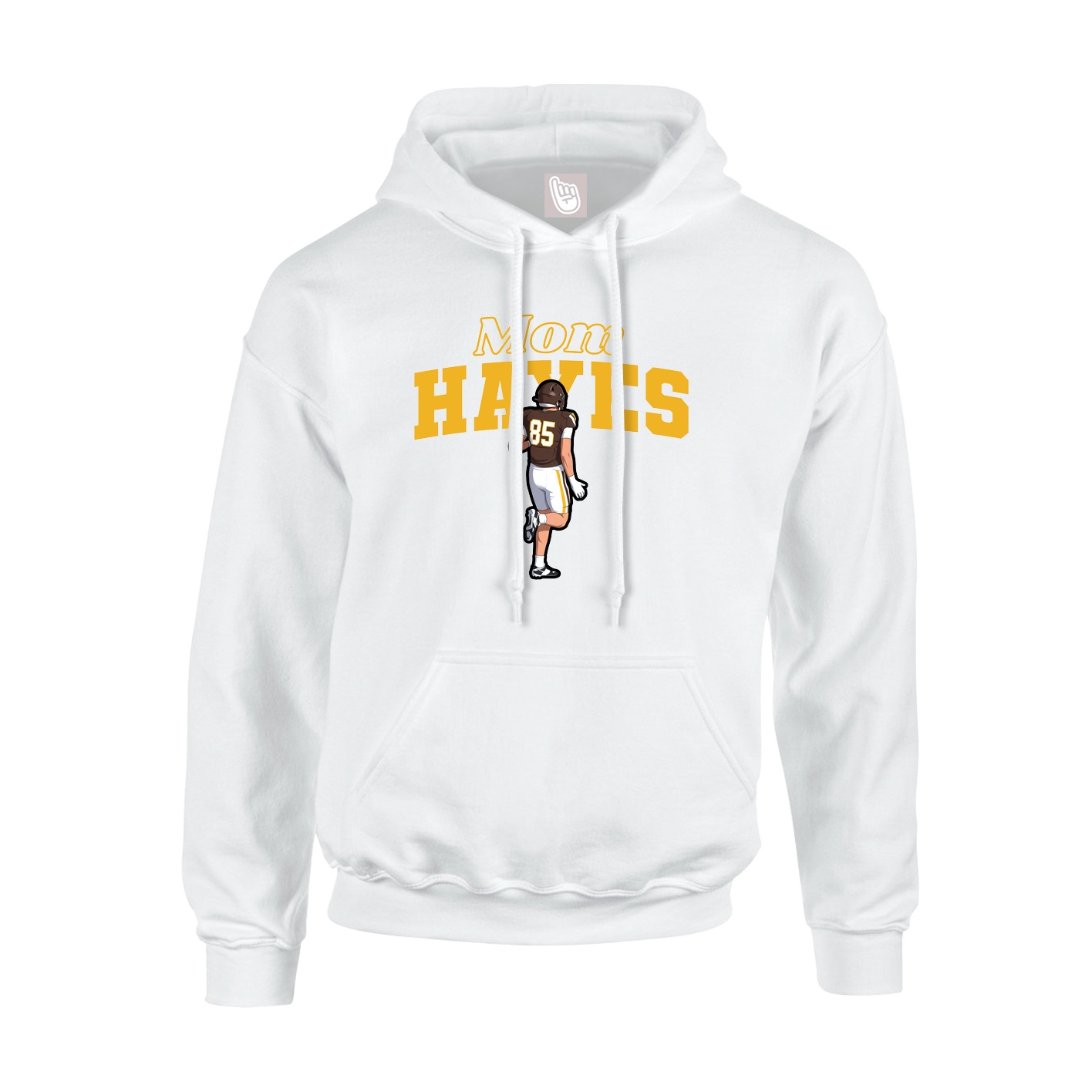 Youth Hoodie — Mothers Day Block in White
