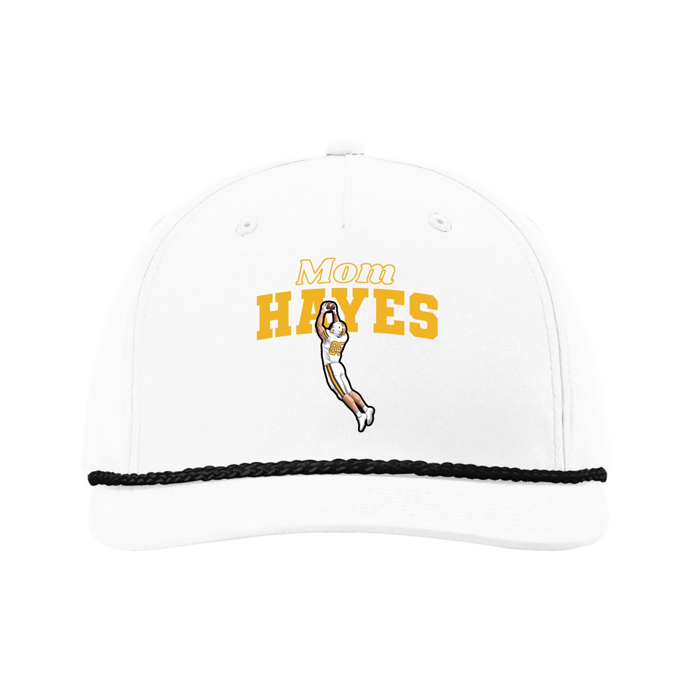 Five-Panel Classic Rope Cap — Mothers Day Block in White