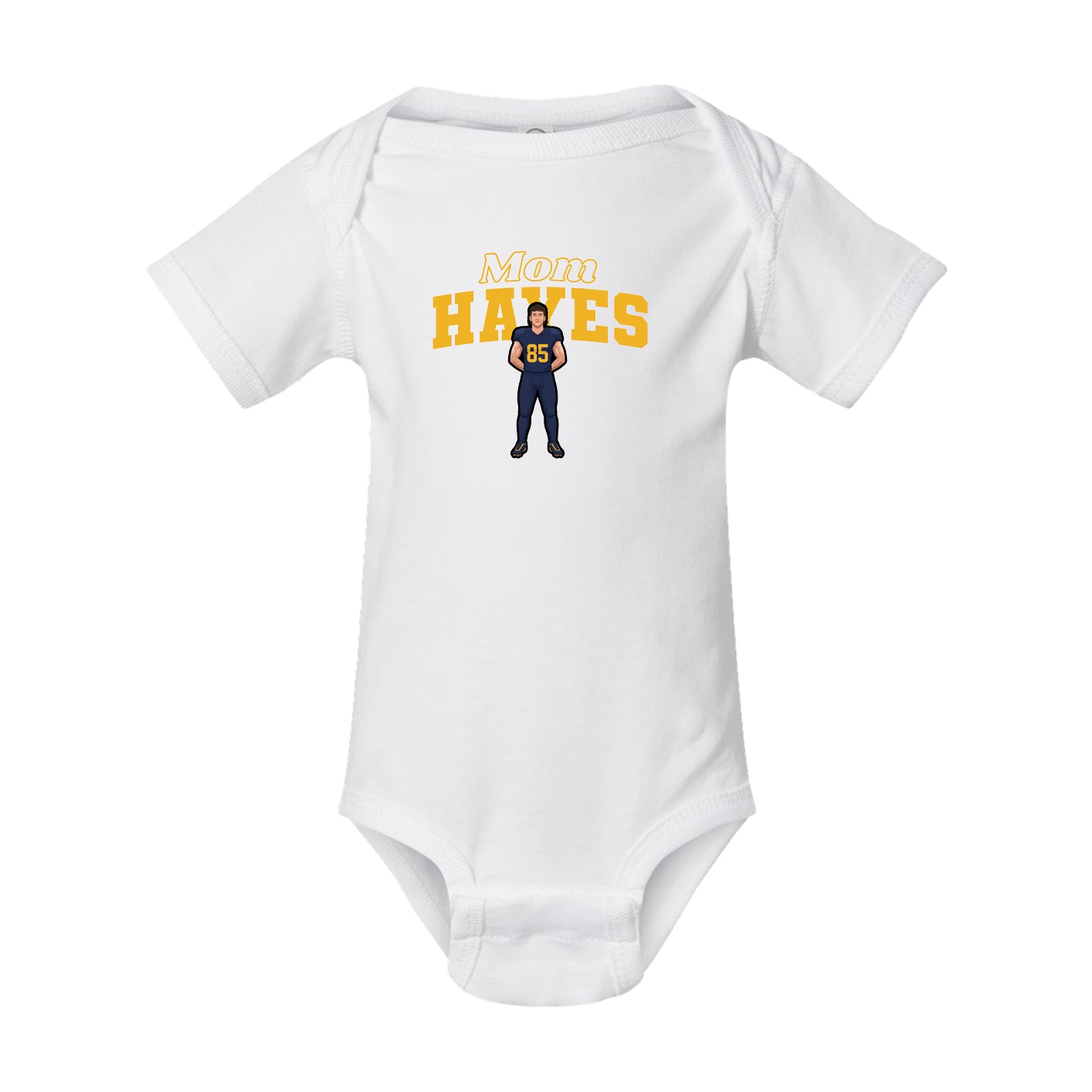 Baby Onesie — Mothers Day Block in White