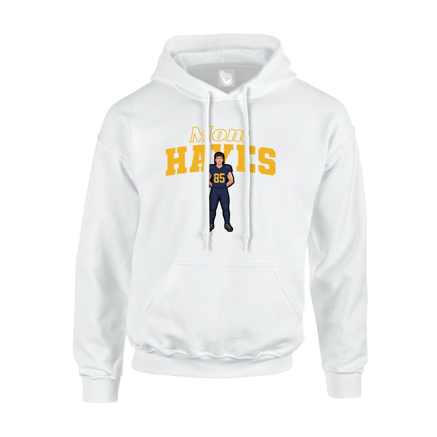 Youth Hoodie — Mothers Day Block in White