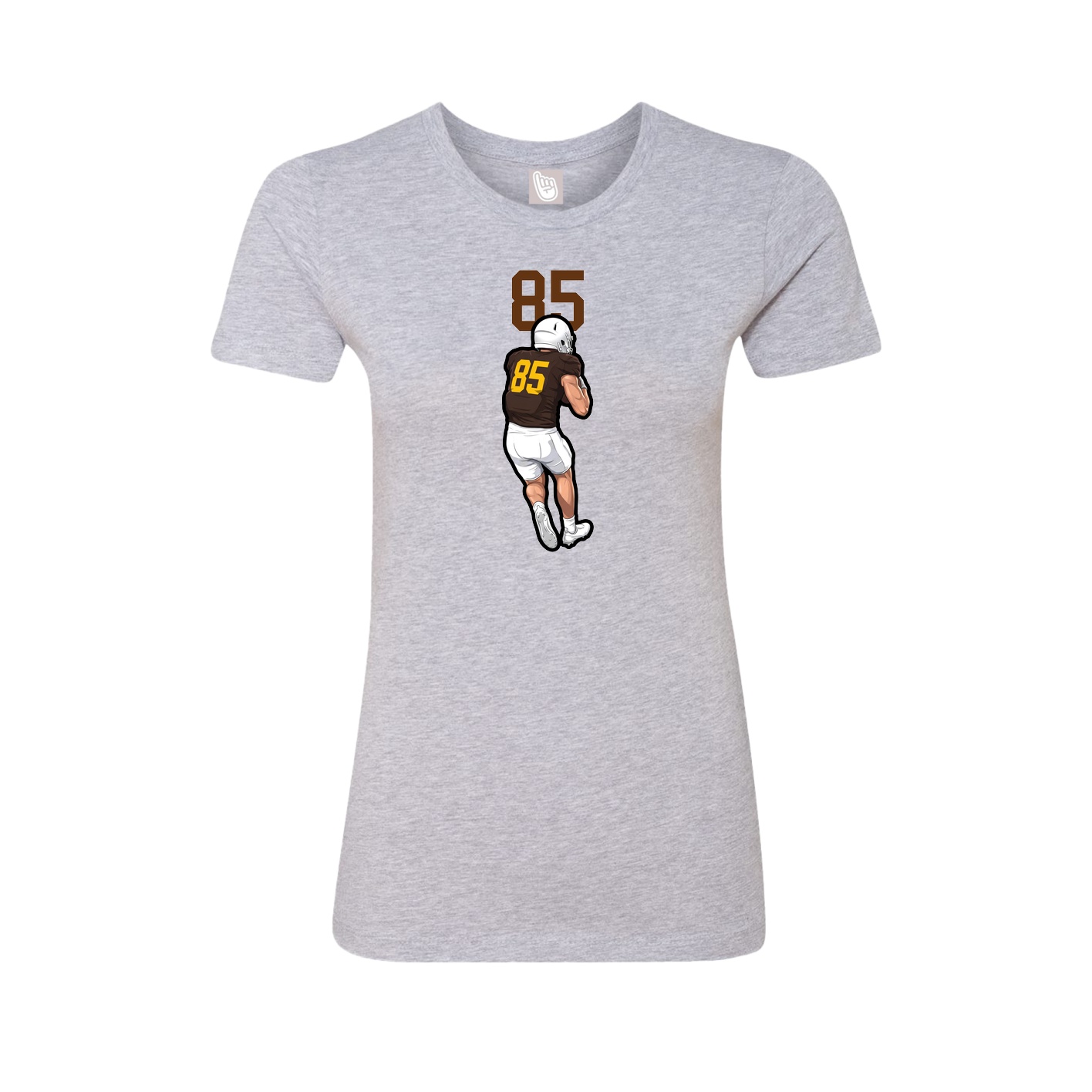 Fitted Women's Tee — Number Top in Grey