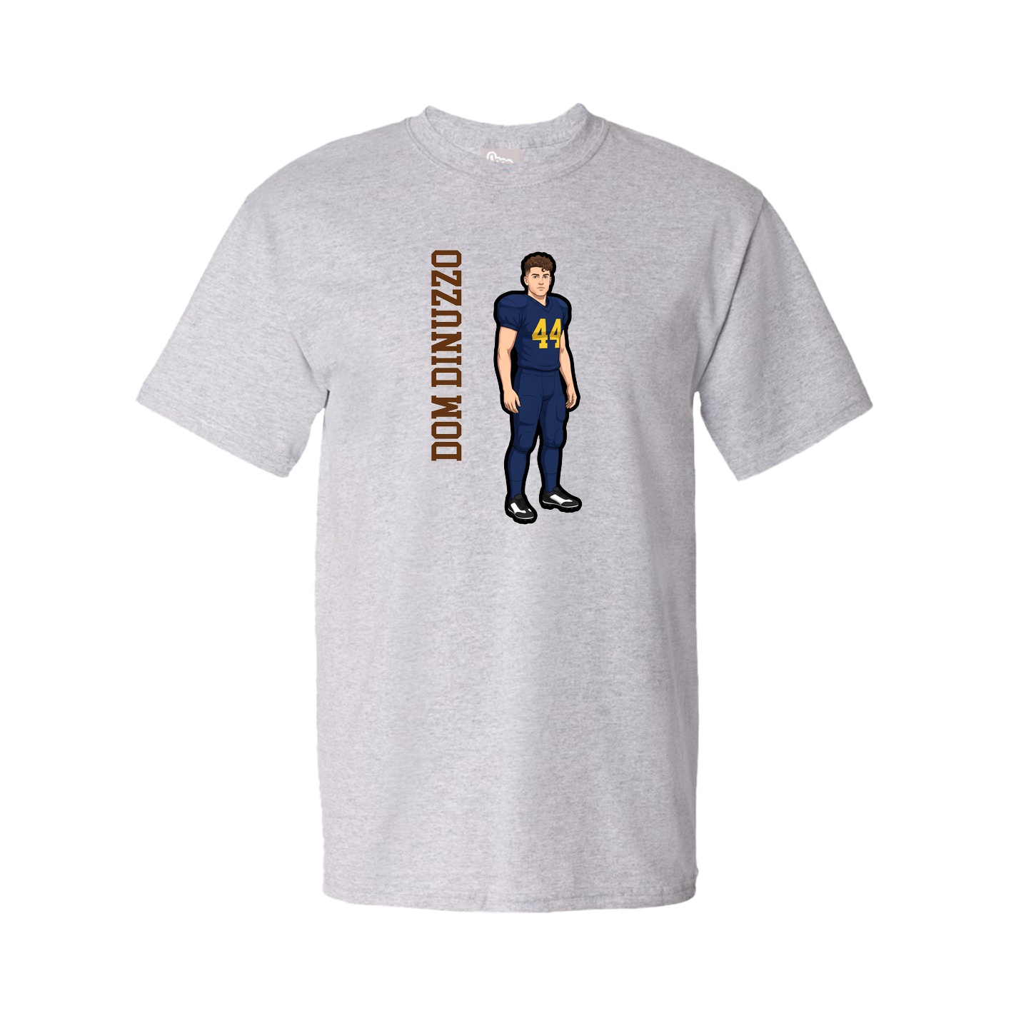Tee — Name Vertical in Grey