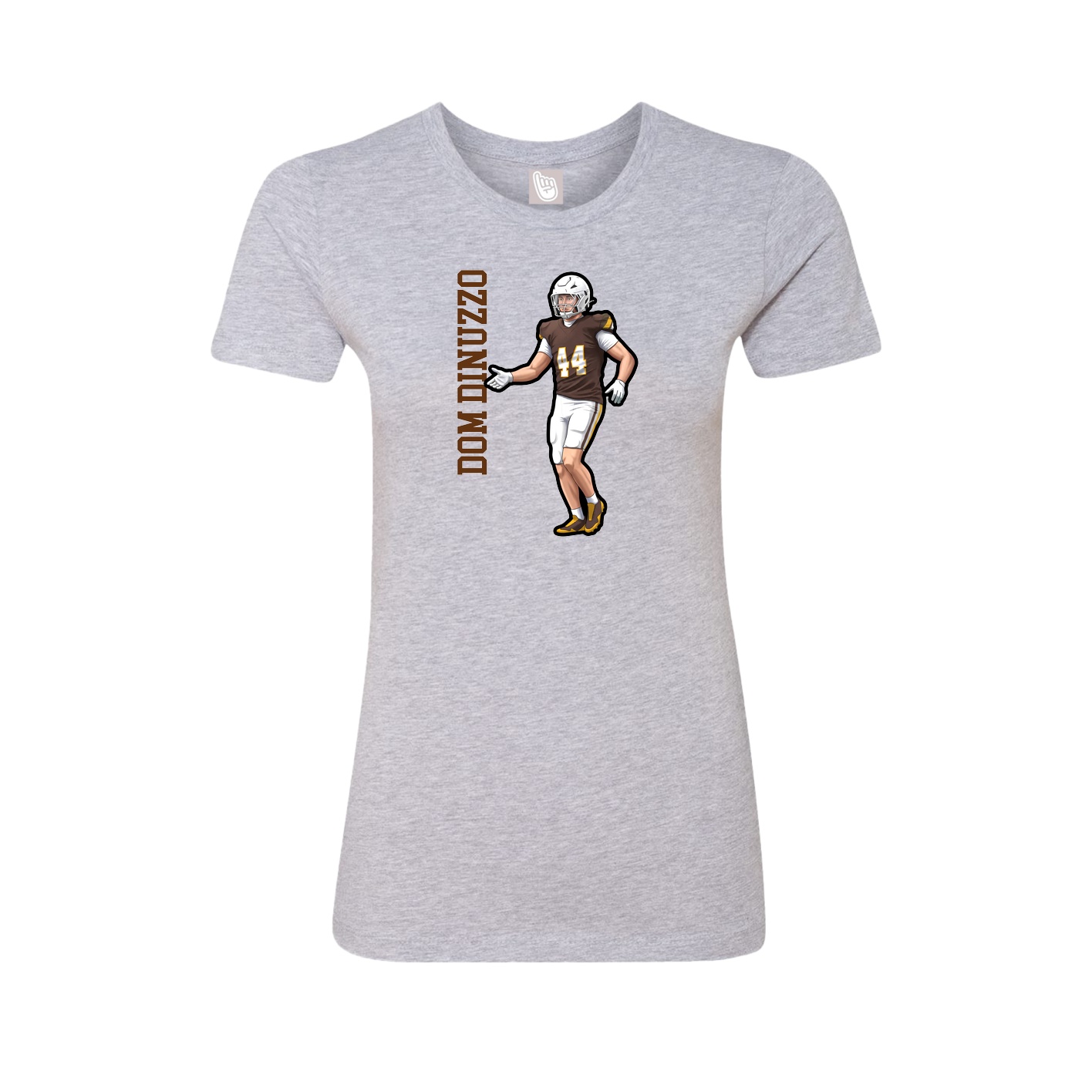Fitted Women's Tee — Name Vertical in Grey