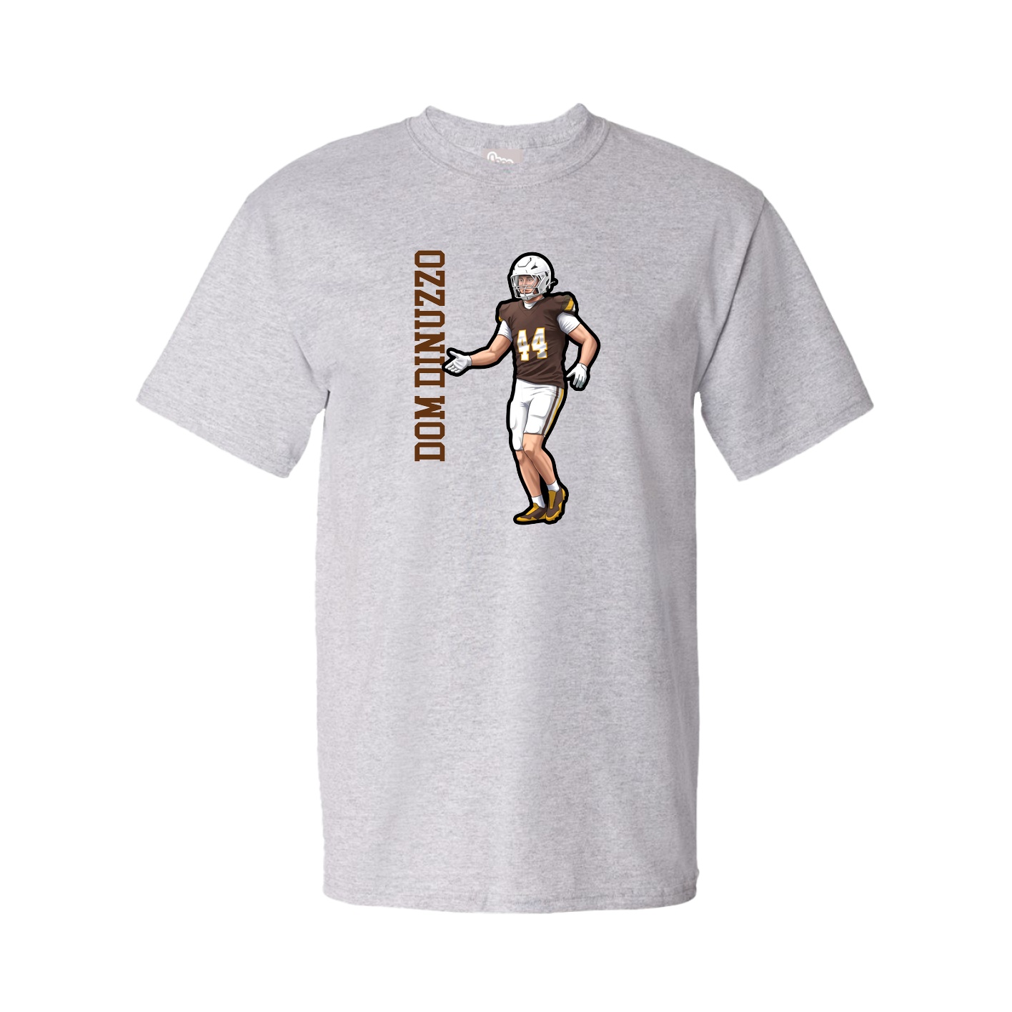 Youth Tee — Name Vertical in Grey