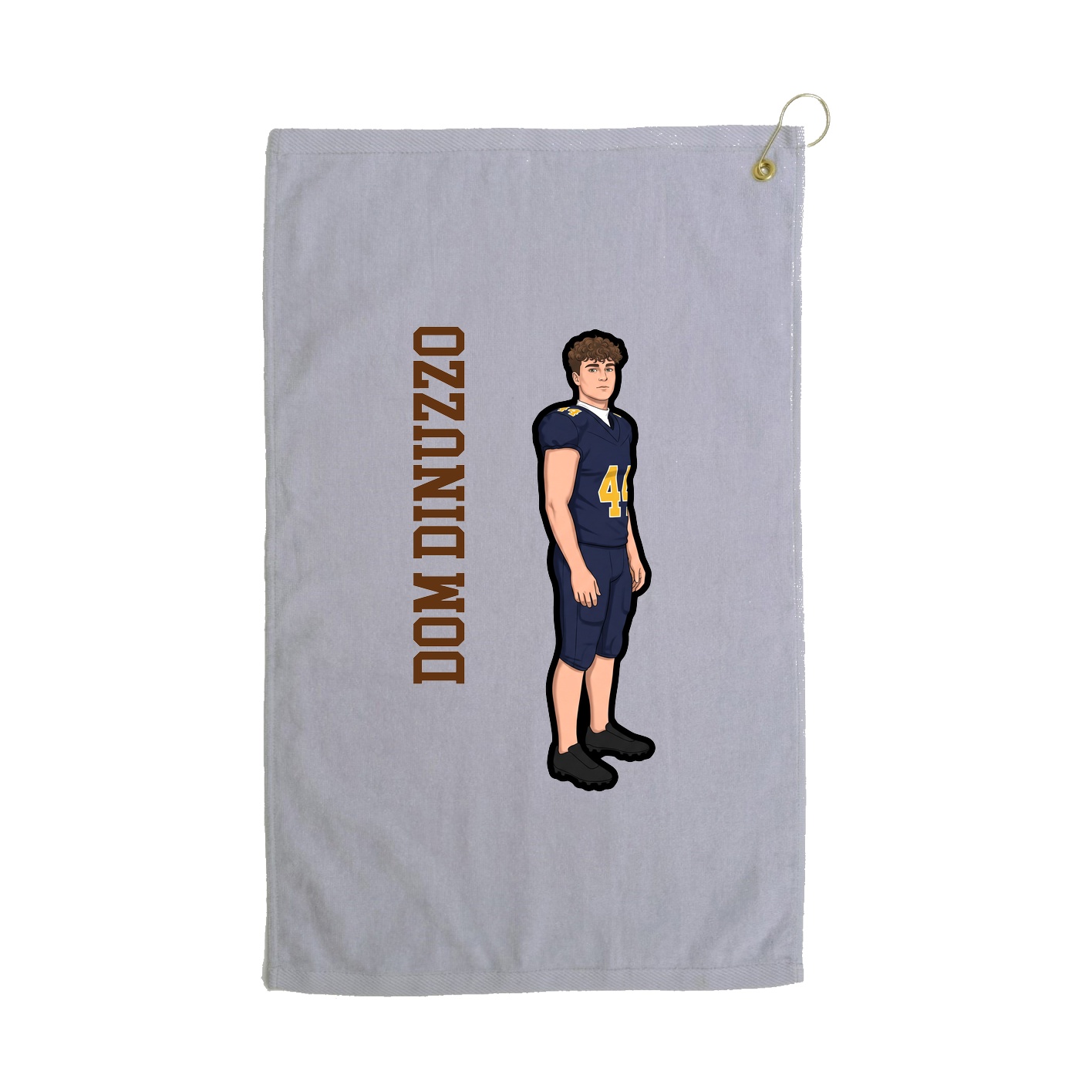 Golf Towel — Name Vertical in Grey