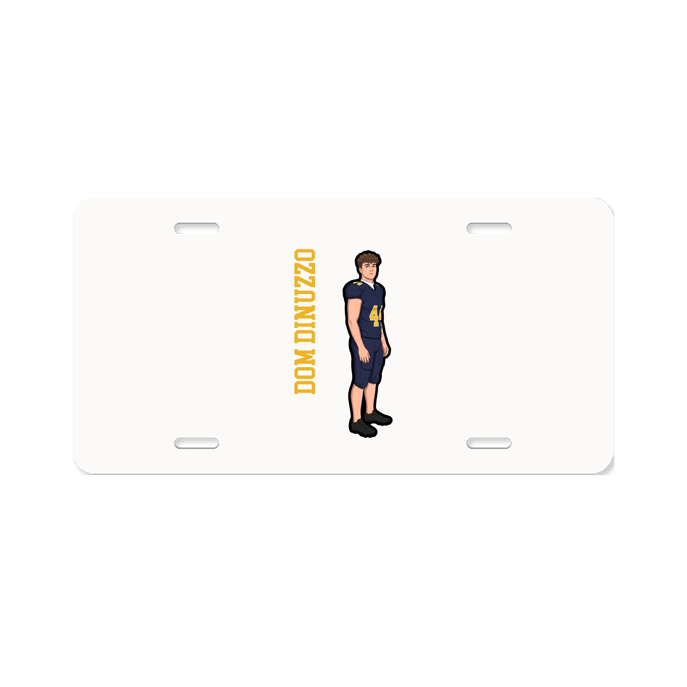 License Plate — Name Vertical in Classic