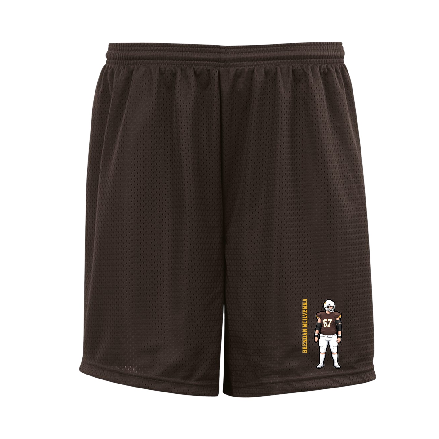 Shorts — Name Vertical in Brown